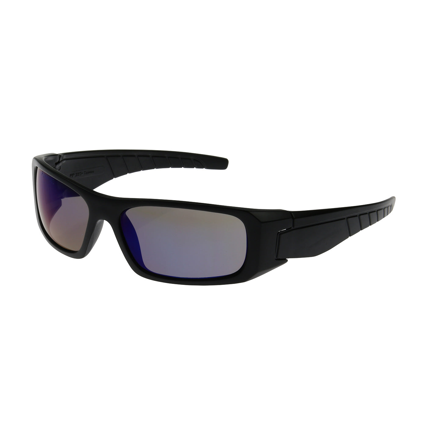Bouton Optical 250-53-0006 Safety Glasses Black Blue Mirror