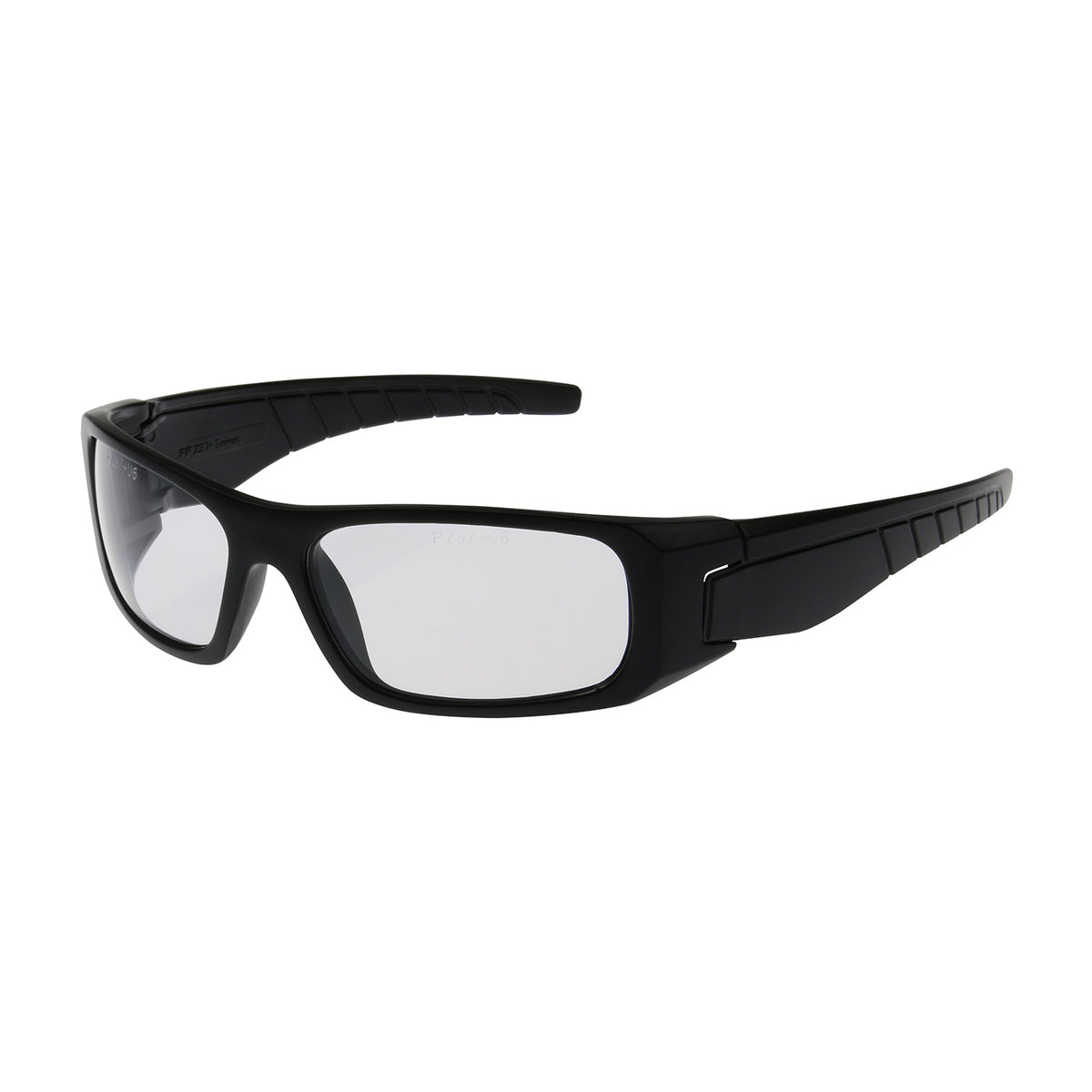 Bouton Optical 250-53-0020 Safety Glasses Black Clear Lens