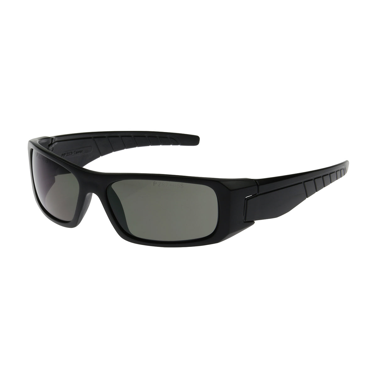 Bouton Optical 250-53-0021 Safety Glasses Black Gray Lens