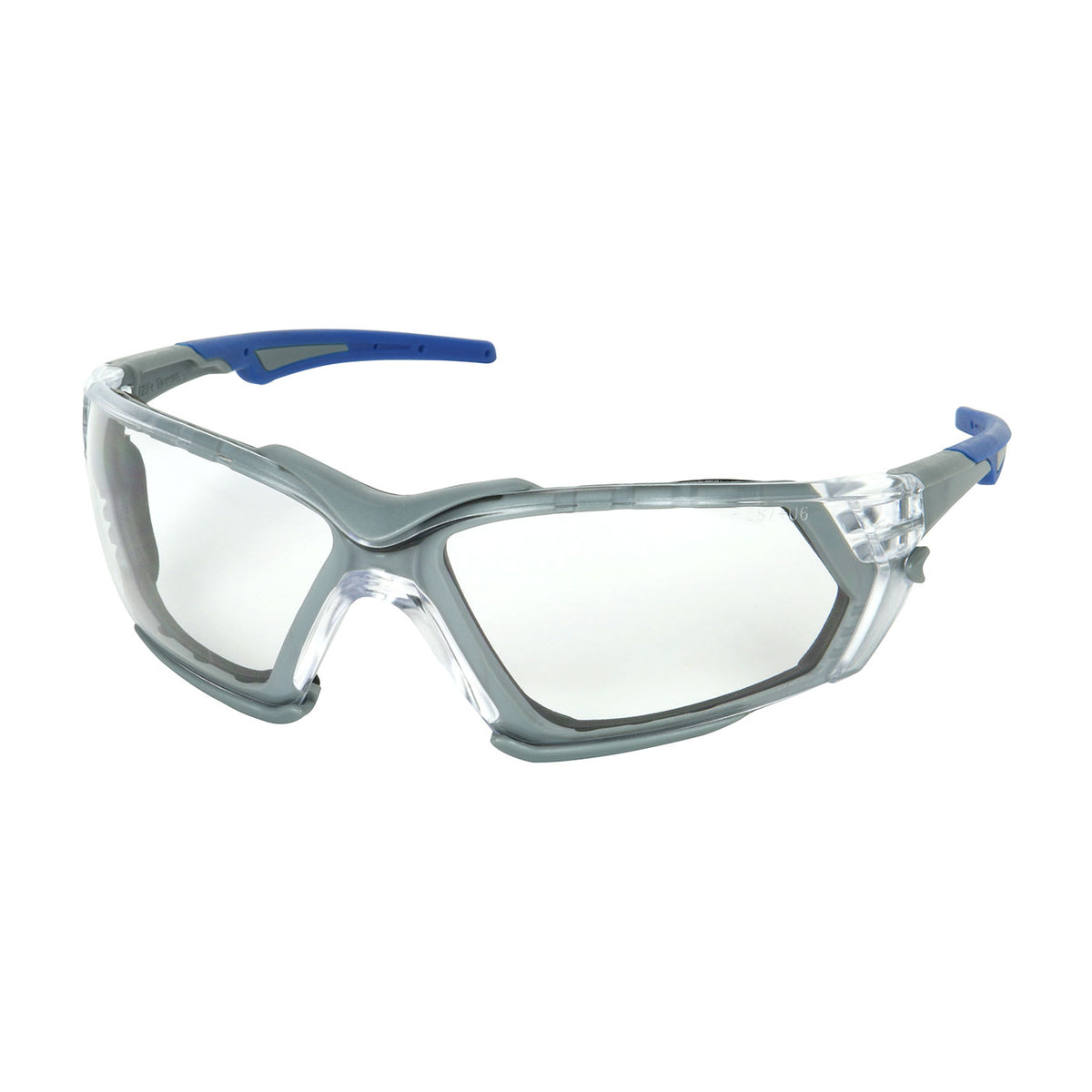 Bouton Optical 250-54-0020 Rimless Safety Glasses Gray Frame Foam Padding