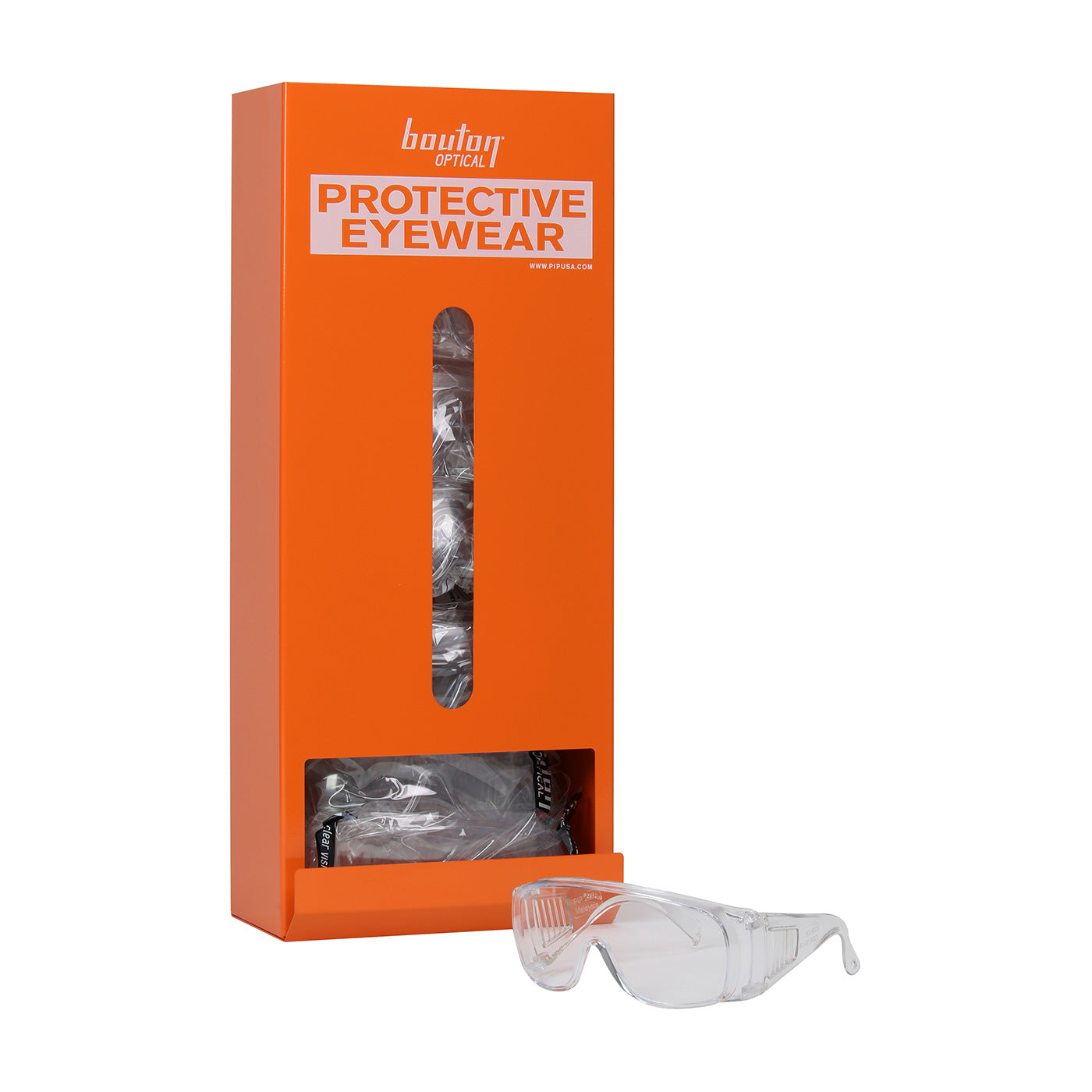 Bouton Optical 252-ED100 Eyewear Dispenser Steel Wall-Mounted Orange