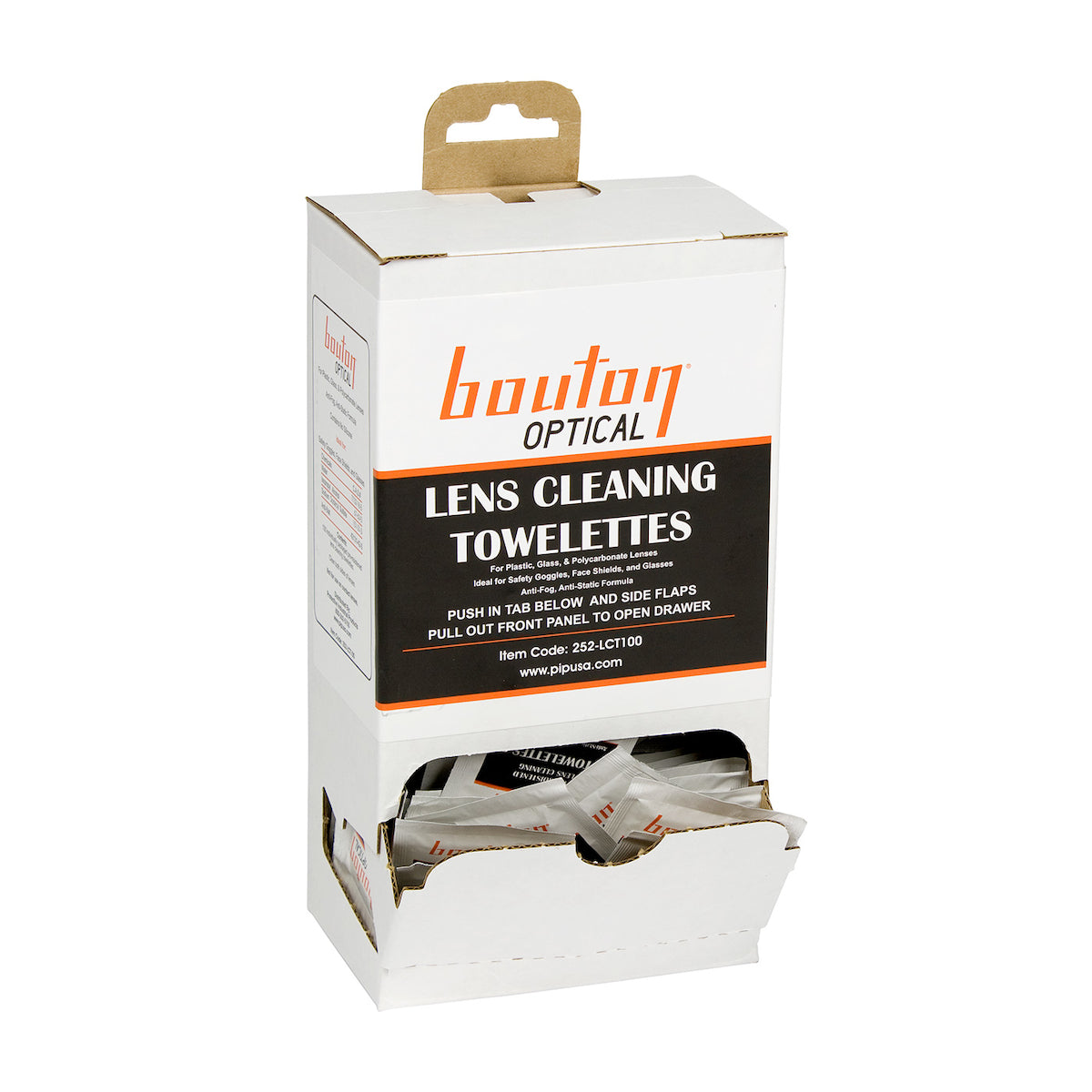 Bouton Optical 252-LCT100 Lens Cleaning Towelettes Anti-Fog White