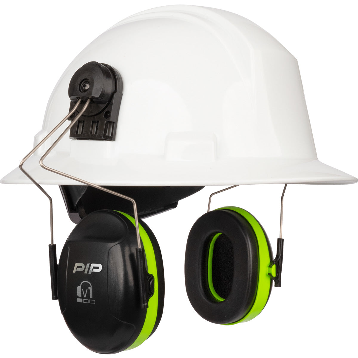 PIP 263-V1FB V1 Full Brim Mounted Passive Ear Muff Neon Green