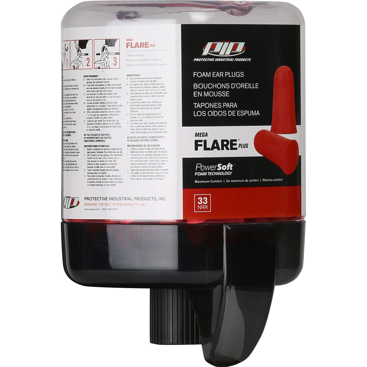 PIP 267-HPDR910-200 Ear Plugs Prefilled Canister Black