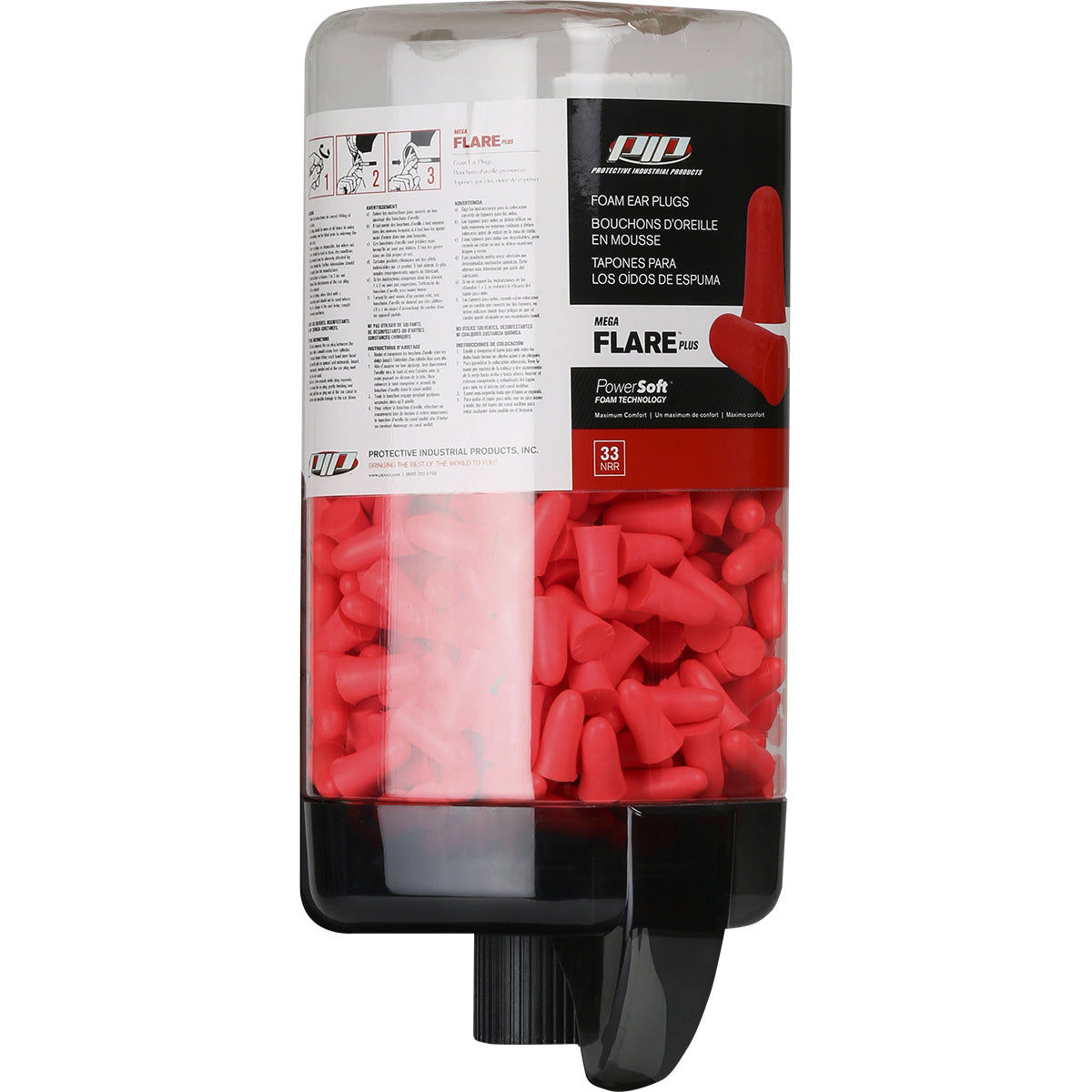 PIP 267-HPDR910-400 Ear Plugs Prefilled Canister Black