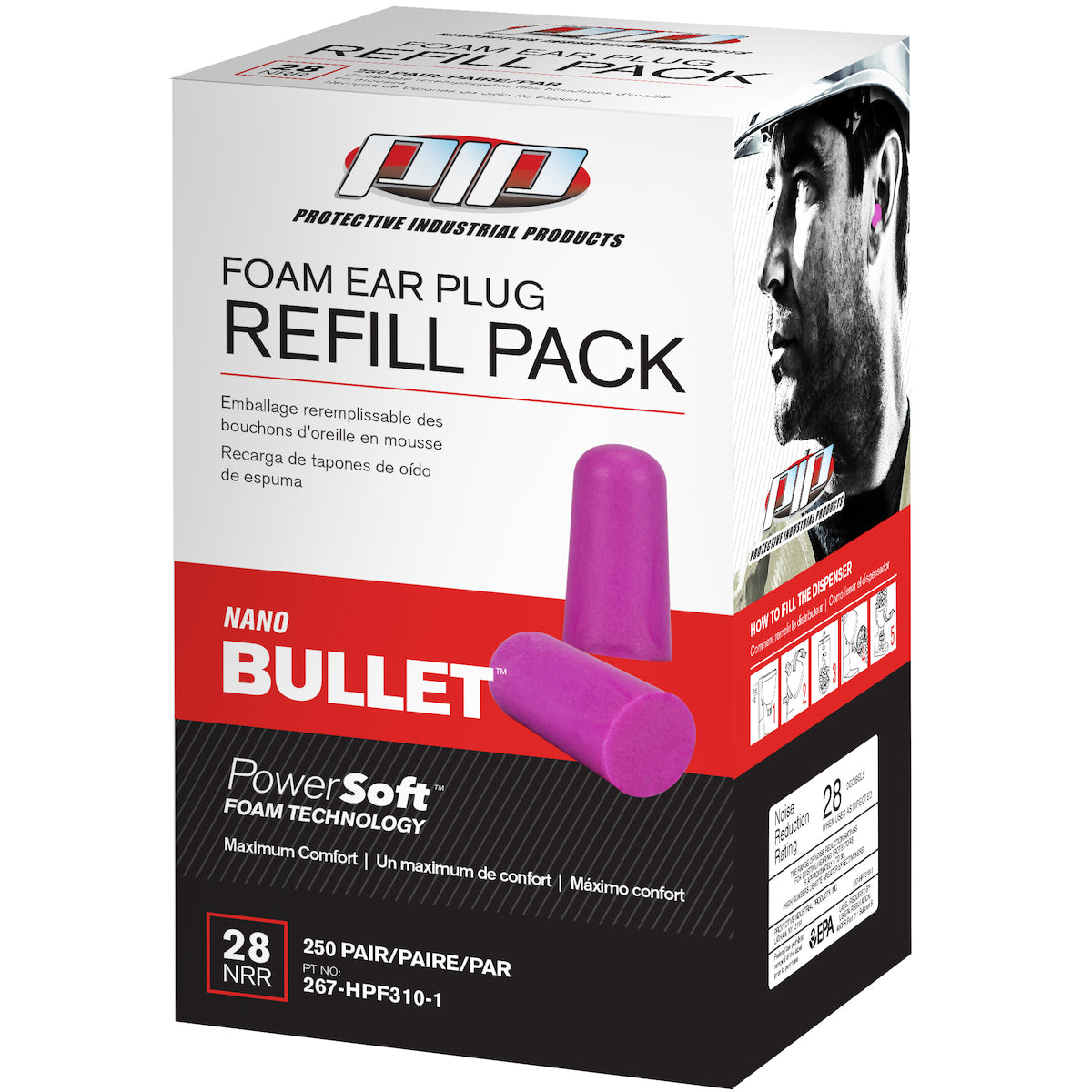 PIP 267-HPF310-1 Ear Plugs Refill Pack Foam Purple