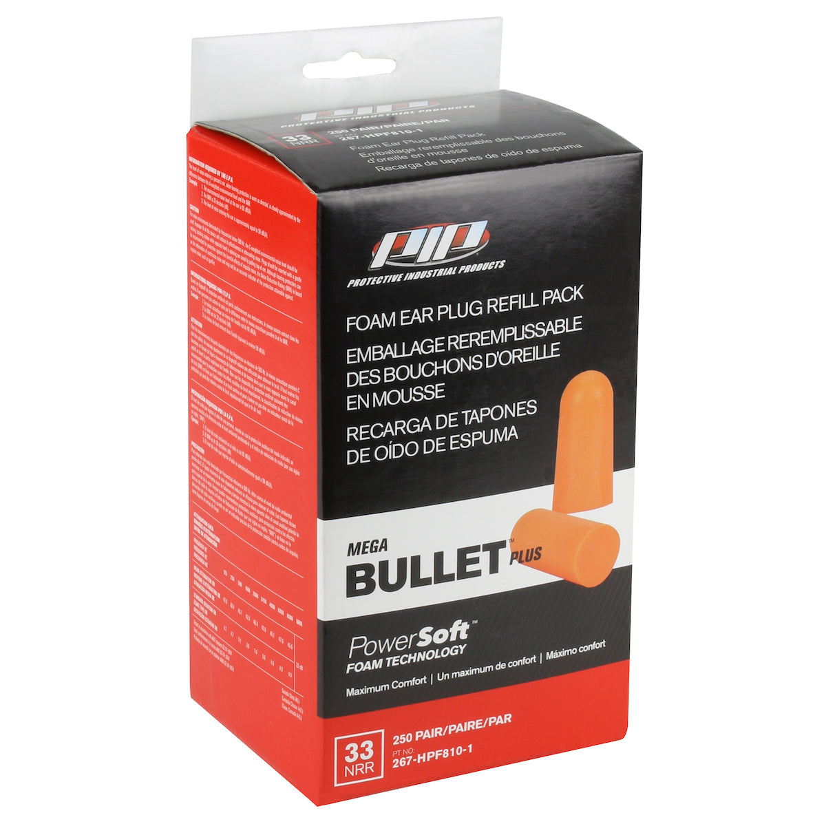 PIP 267-HPF810-1 Ear Plugs Soft Foam Orange