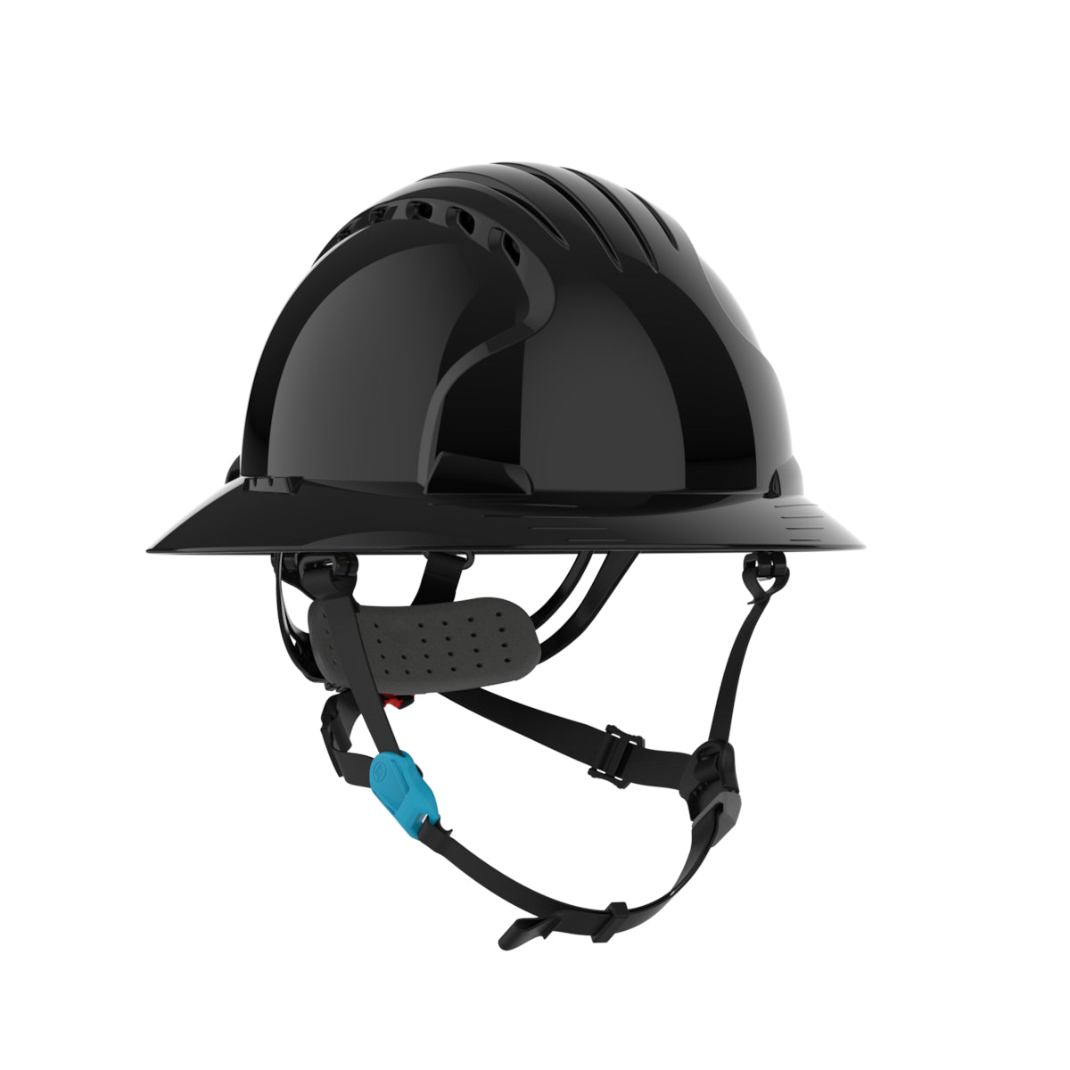 JSP 280-EV6262V Vented Safety Helmet HDPE 4-Point Chinstrap Black