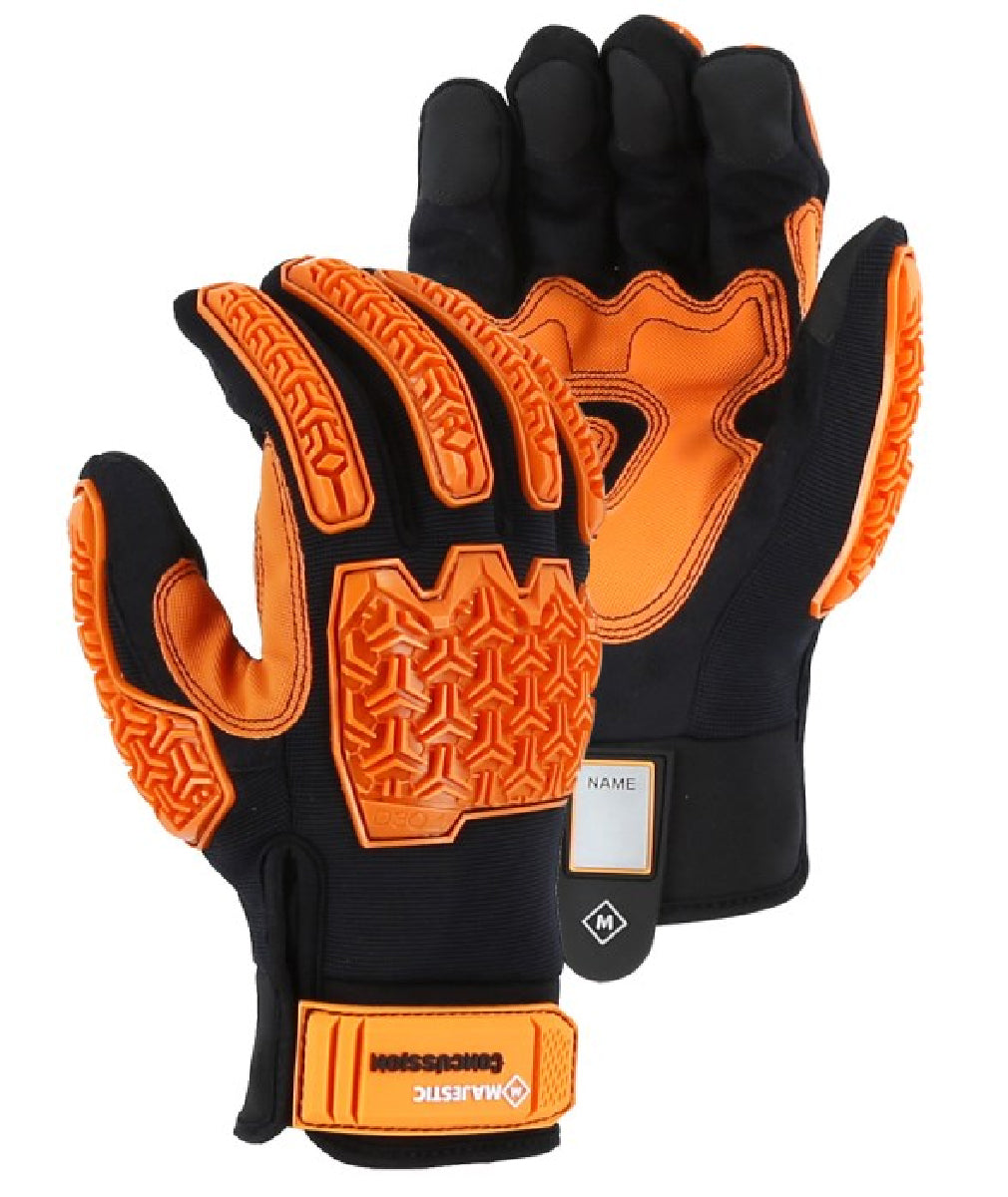 Majestic Glove 21472BK Knucklehead Cut Resistant Mechanics Glove with D3O® Impact Protection & Palm Padding, ANSI Impact 2, ANSI Puncture 2