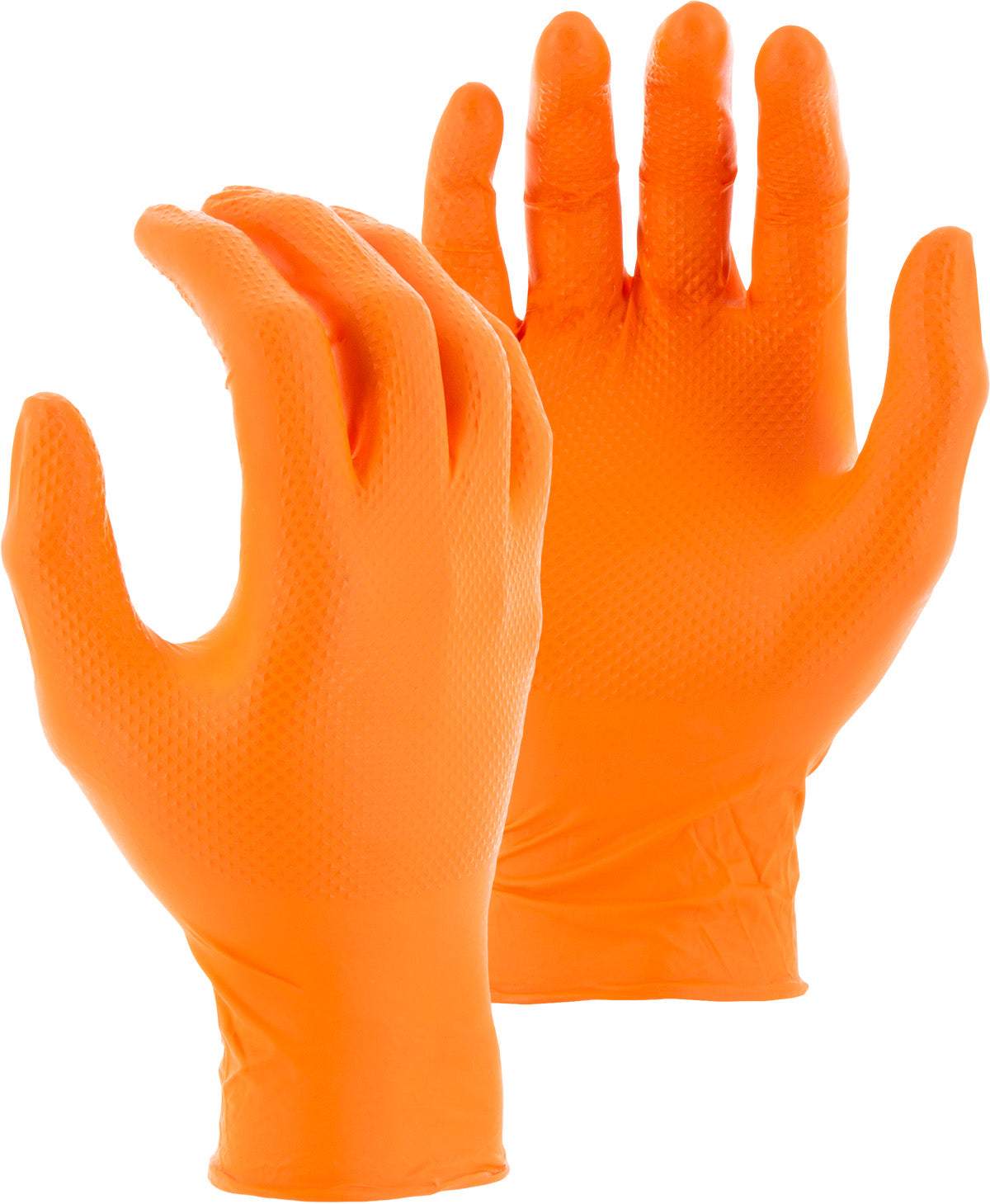Majestic Glove 3277DO Diamond Grip Disposable Exam Grade 8 MIL Nitrile Glove, Org (Box)