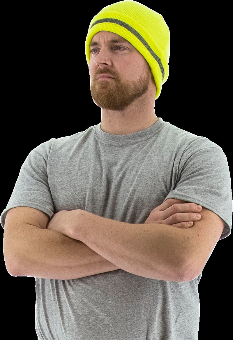 Majestic Glove 75-8201 Hi-Viz Beanie with Reflective Striping