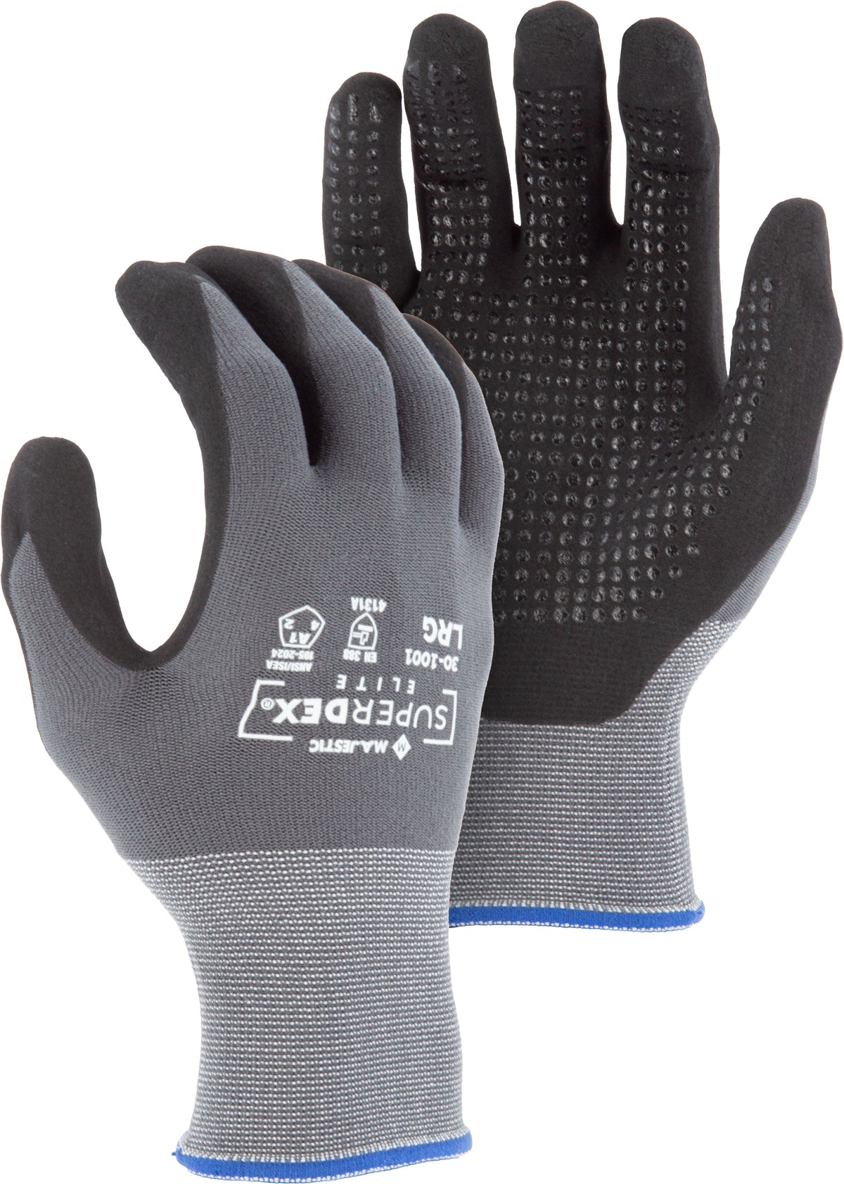 Majestic Glove 30-1001 Premium Foam Nitrile Palm with Dots on Nylon/Spandex Liner