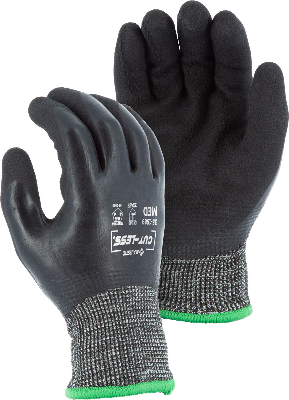 Majestic Glove 35-1589 Cut-Less® with Korplex® 15G, Crinkle Latex, A6