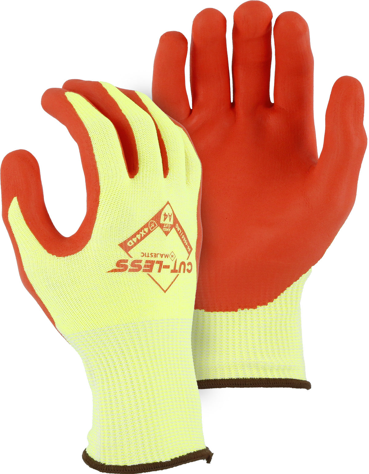 Majestic Glove 35-4565 Cut-Less Watchdog® Hi-Vis Knit w Foam Nitrile Palm