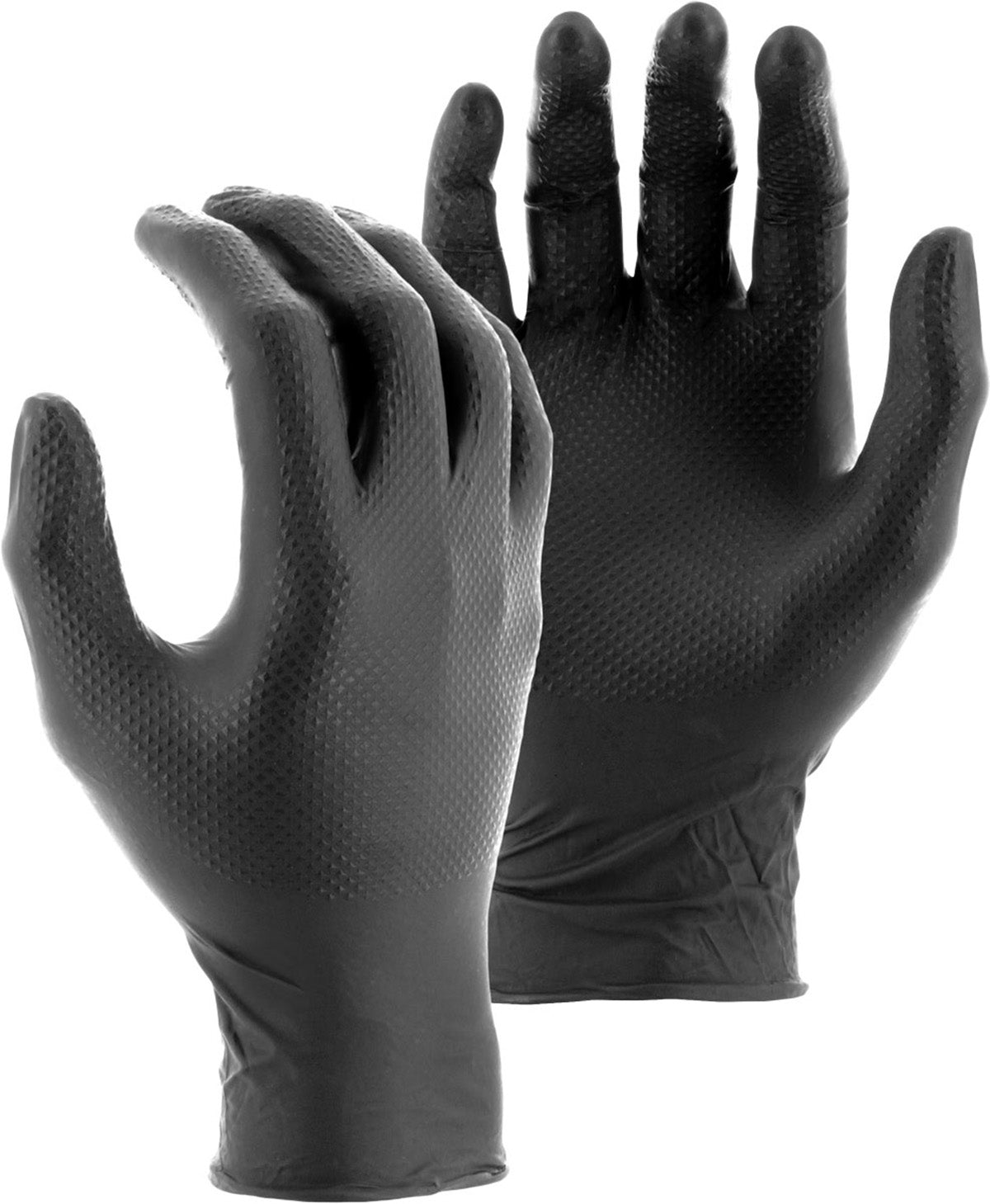 Majestic Glove 3277DK Diamond Grip Disposable Exam Grade 8 MIL Nitrile Glove, Blk (Box)