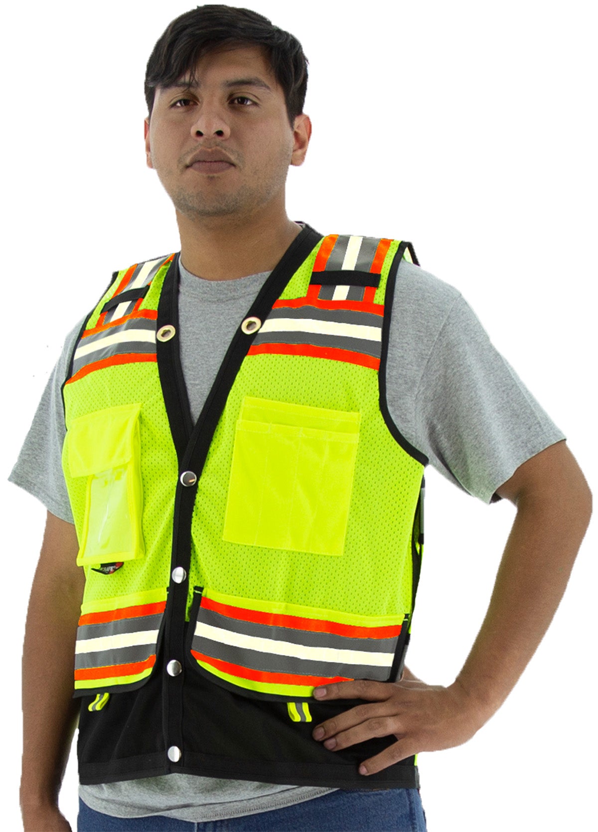 Majestic Glove 75-3257 Hi-Viz Glow Vest with Black Bottom, D-Ring Pass-Thru, Yellow, ANSI 2