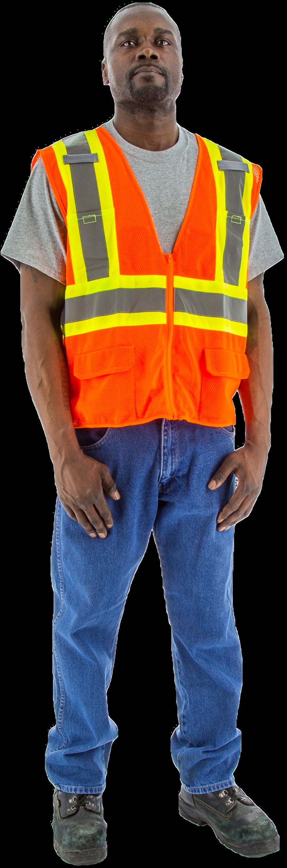 Majestic Glove 75-3210 Hi-Viz Mesh Vest with DOT Striping, ANSI 2