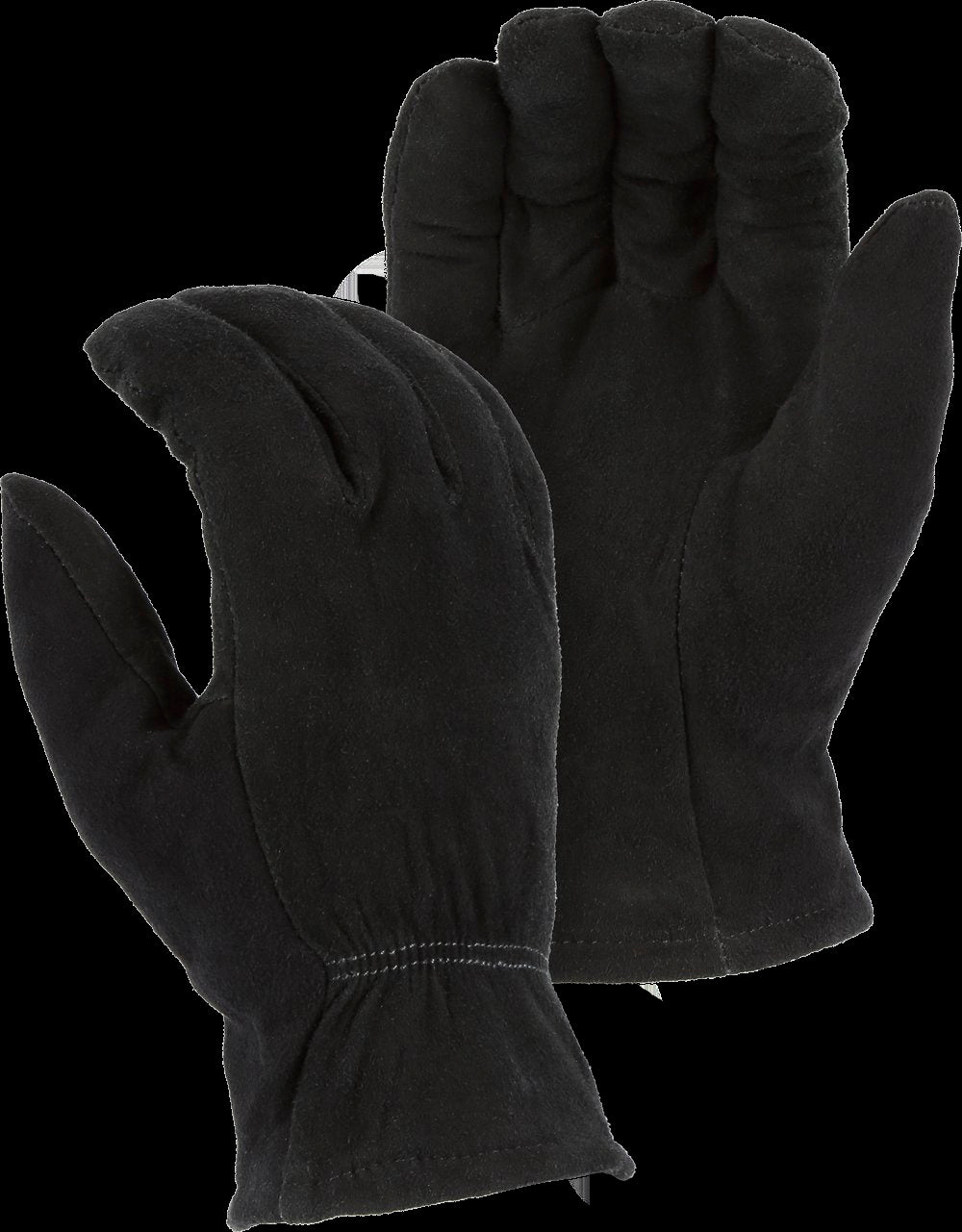 Majestic Glove 1548BLK Winter Lined Black Deerskin Drivers Glove