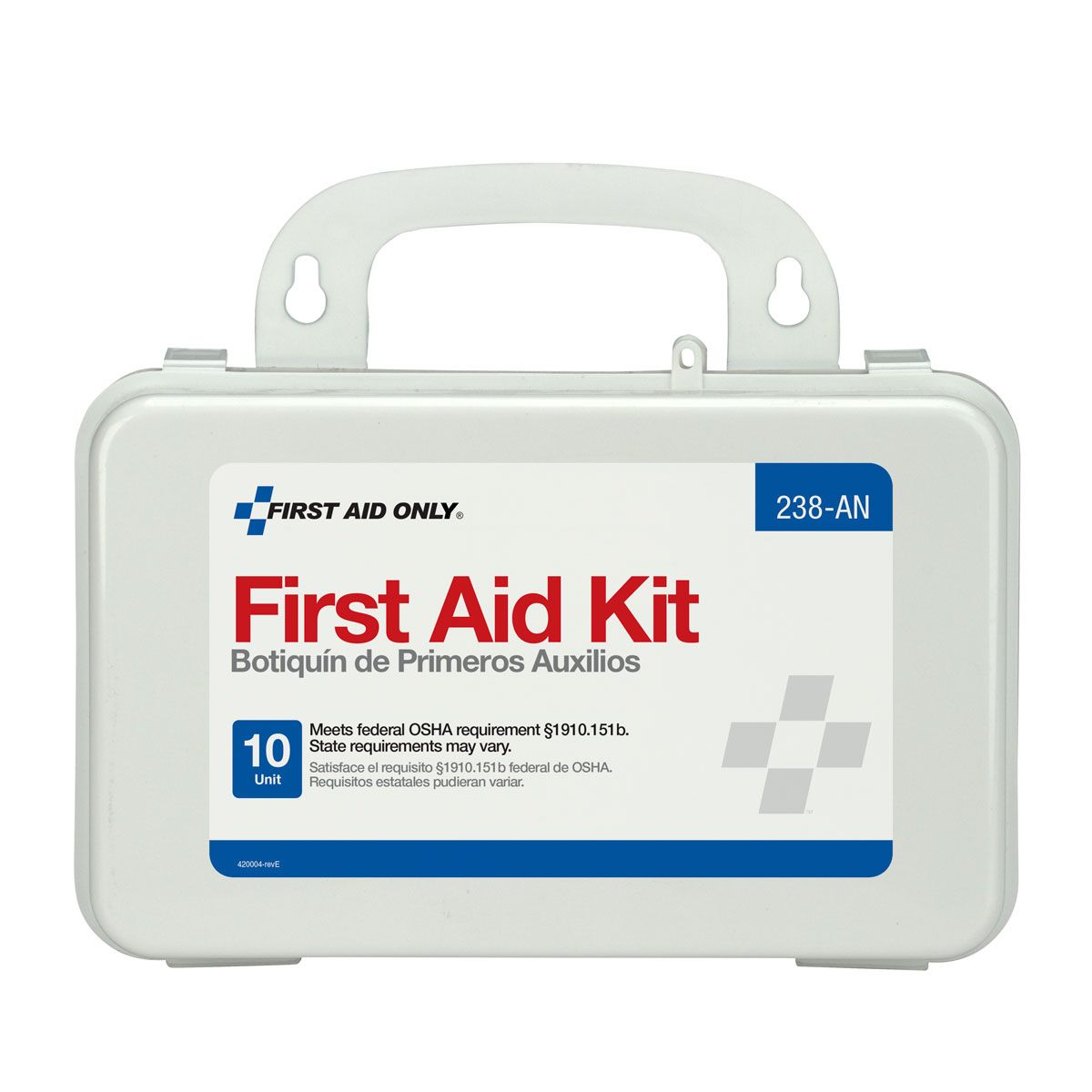 10 Unit First Aid Kit, Plastic Case - W-238-AN