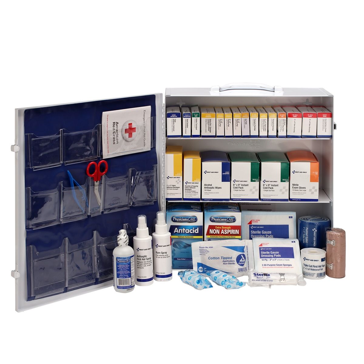 3 Shelf First Aid Cabinet With Medications, ANSI Compliant - W-90575