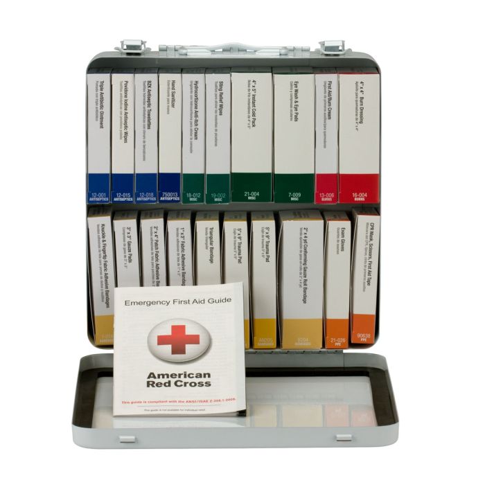 50 Person Unitized Metal First Aid Kit, ANSI Compliant - W-90600