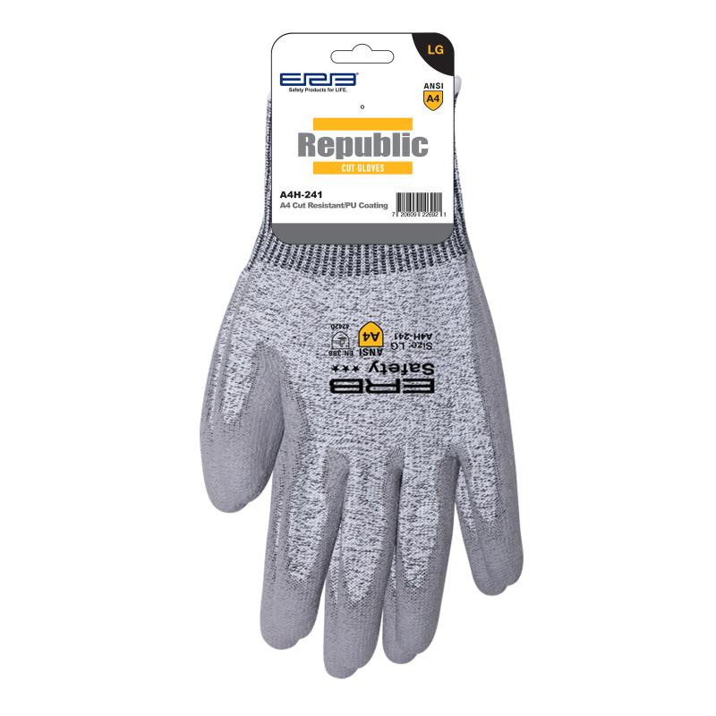 A4H-241 HPPE Cut Glove with PU Coating 12pair