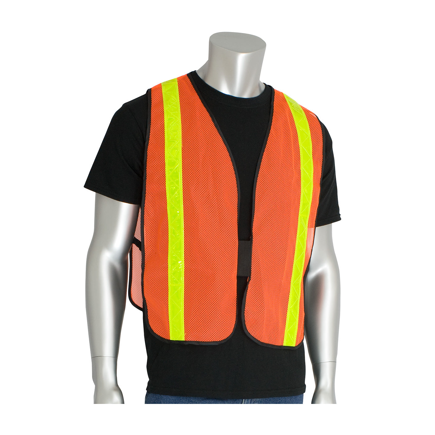 PIP 300-EVOR-P Mesh Safety Vest Polyester Prismatic Tape Hi-Vis Orange