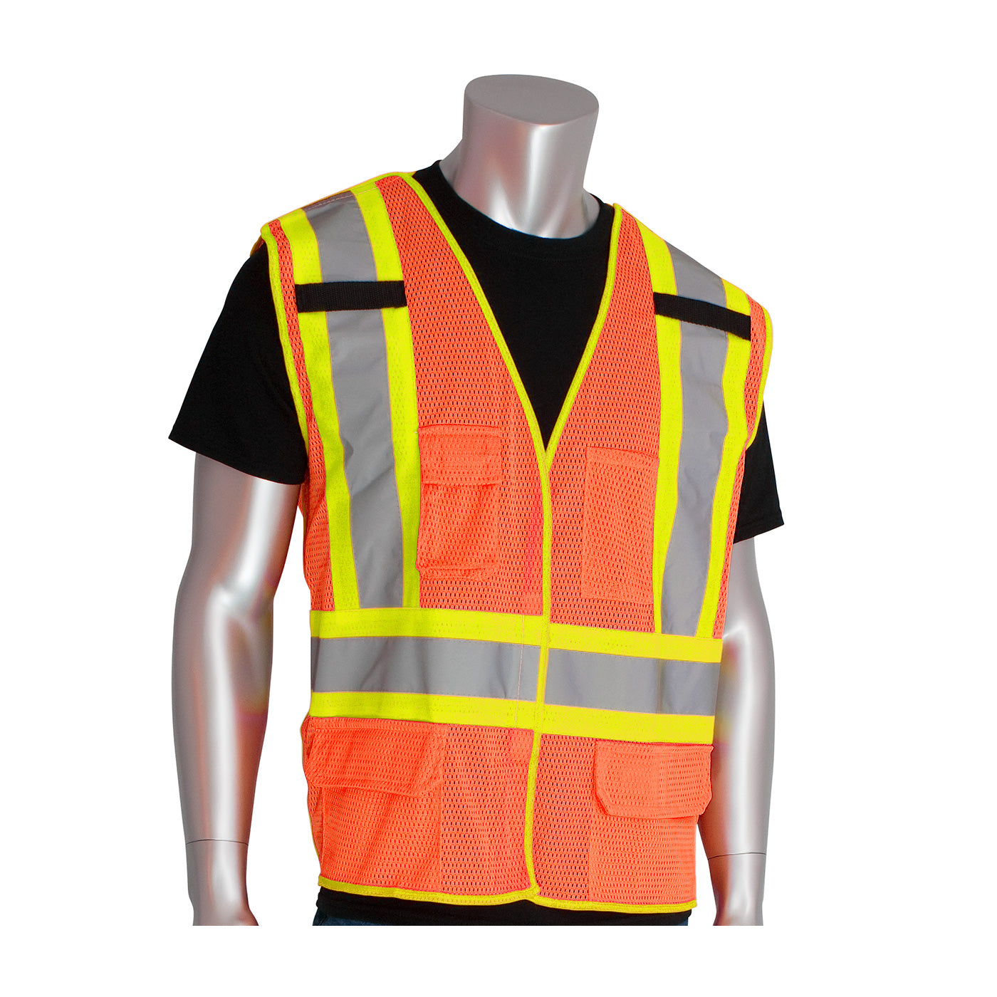 PIP 302-0211 Safety Vest Two-Tone Mesh Breakaway Hi-Vis Orange