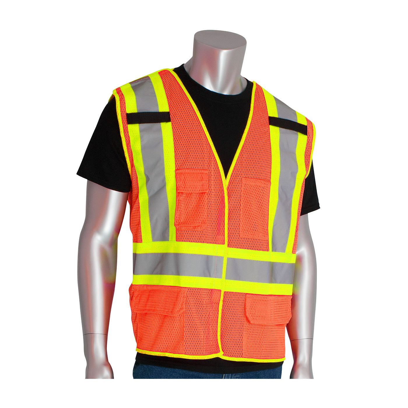 PIP 302-0212 Mesh Vest Two-Tone Breakaway Hi-Vis Orange