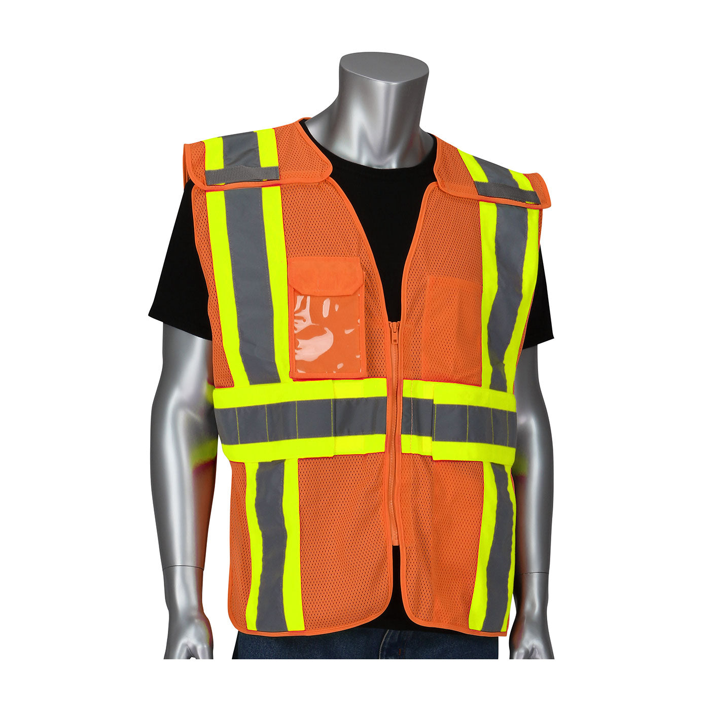 PIP 302-0590 Hi-Vis Safety Vest Polyester Mesh Breakaway Hi-Vis Orange
