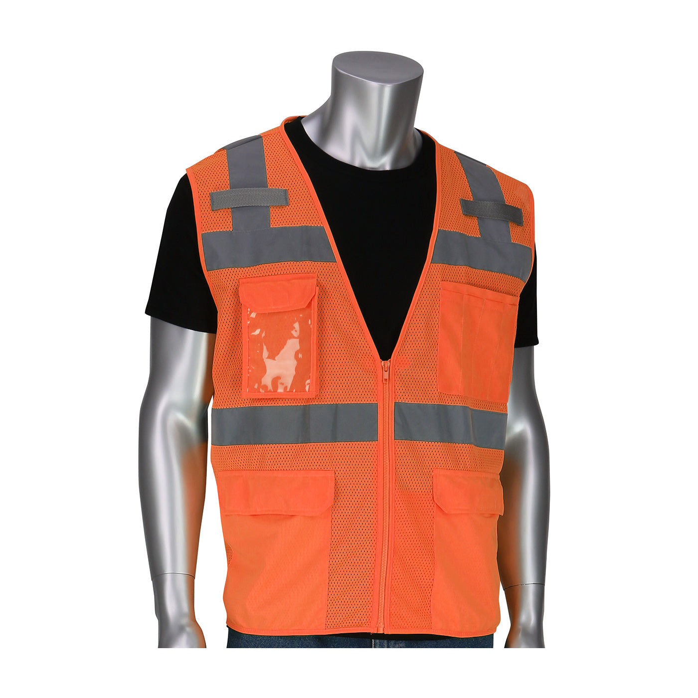 PIP 302-0750 Hi-Vis Surveyors Vest Polyester Hi-Vis Orange