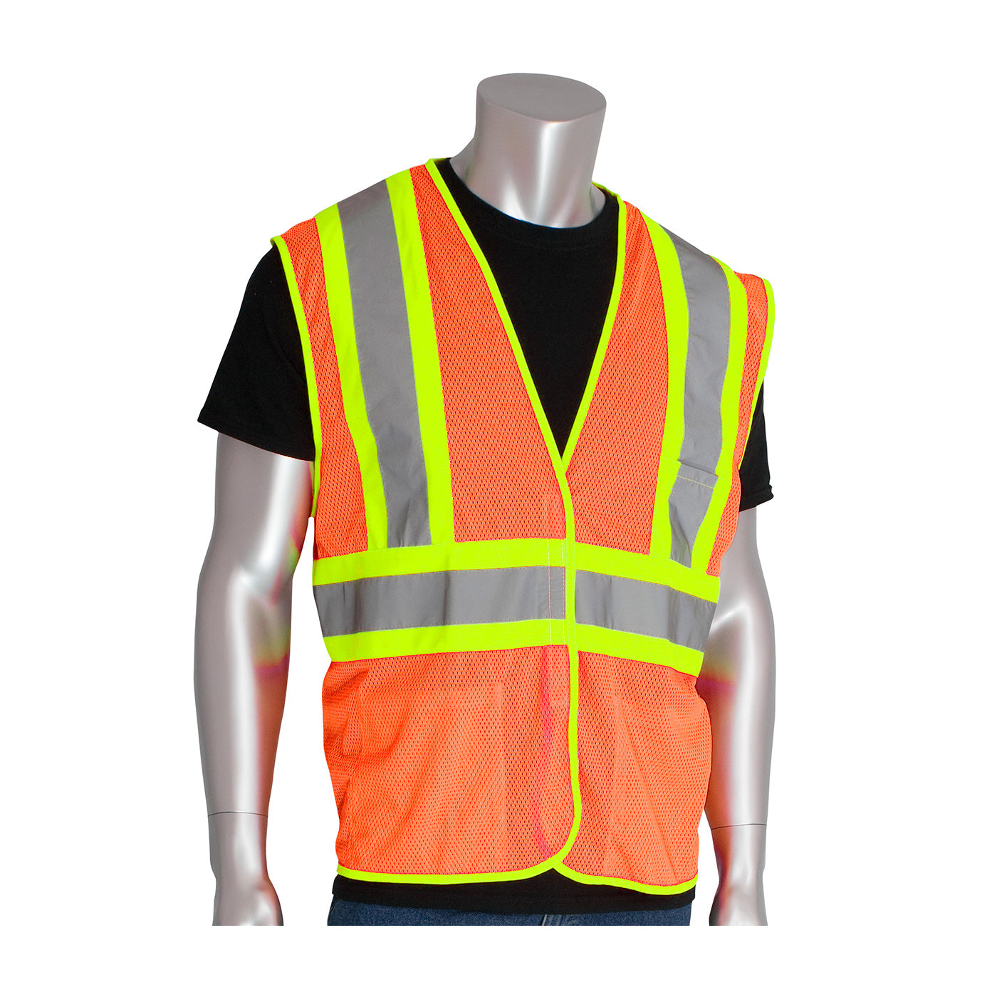 PIP 302-MVAT Hi-Vis Mesh Vest Three Pockets Hi-Vis Orange