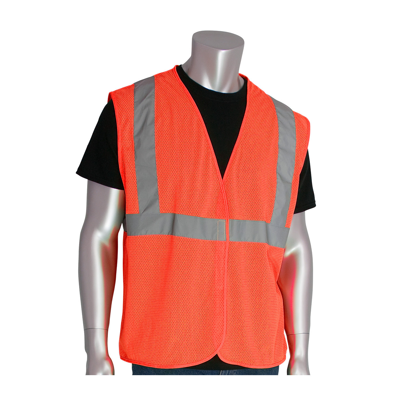 PIP 302-MVG Hi-Vis Mesh Vest Silver Tape Hi-Vis Orange