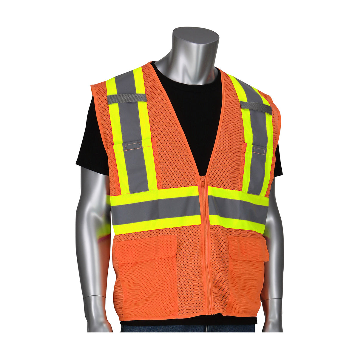 PIP 302-MVZT Hi-Vis Safety Vest Two-Tone Mesh Hi-Vis Orange