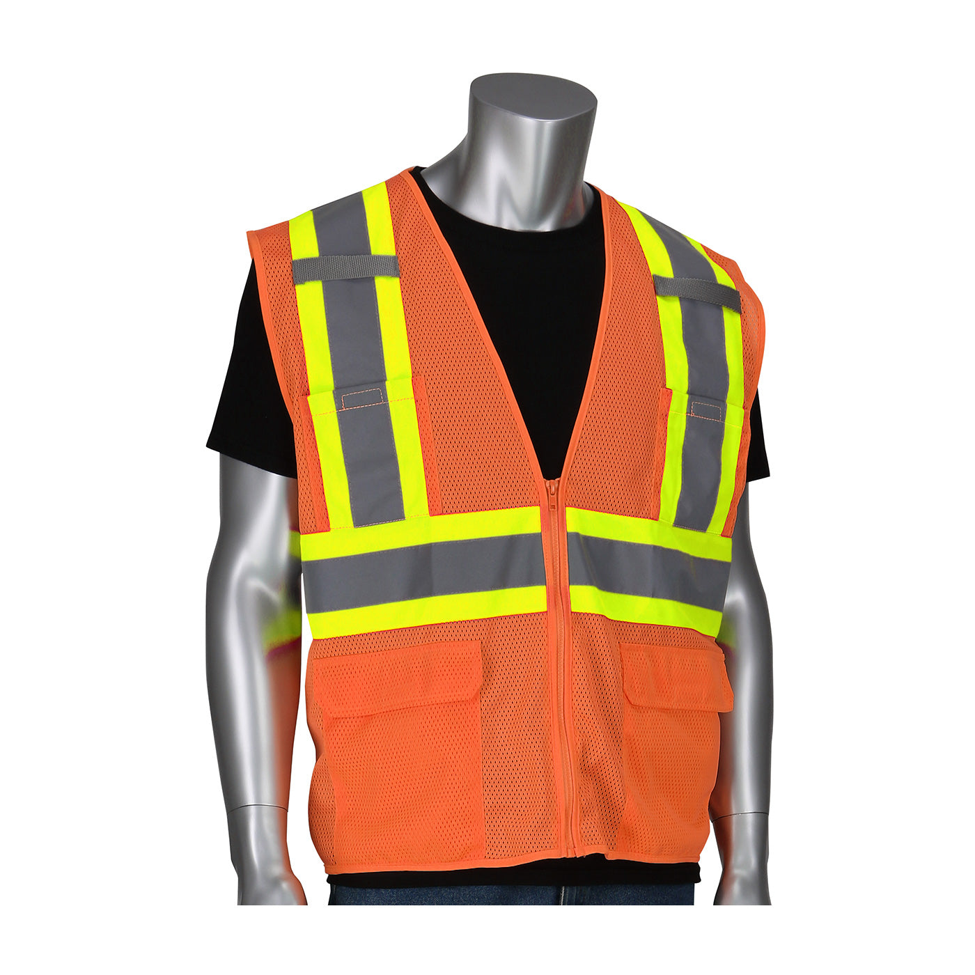 PIP 302-MVZT Hi-Vis Safety Vest Two-Tone Mesh Hi-Vis Orange