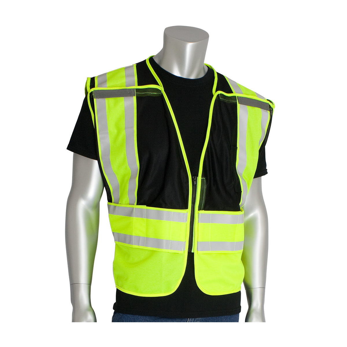 PIP 302-PSV-BLK-NL Public Safety Vest Mesh Black