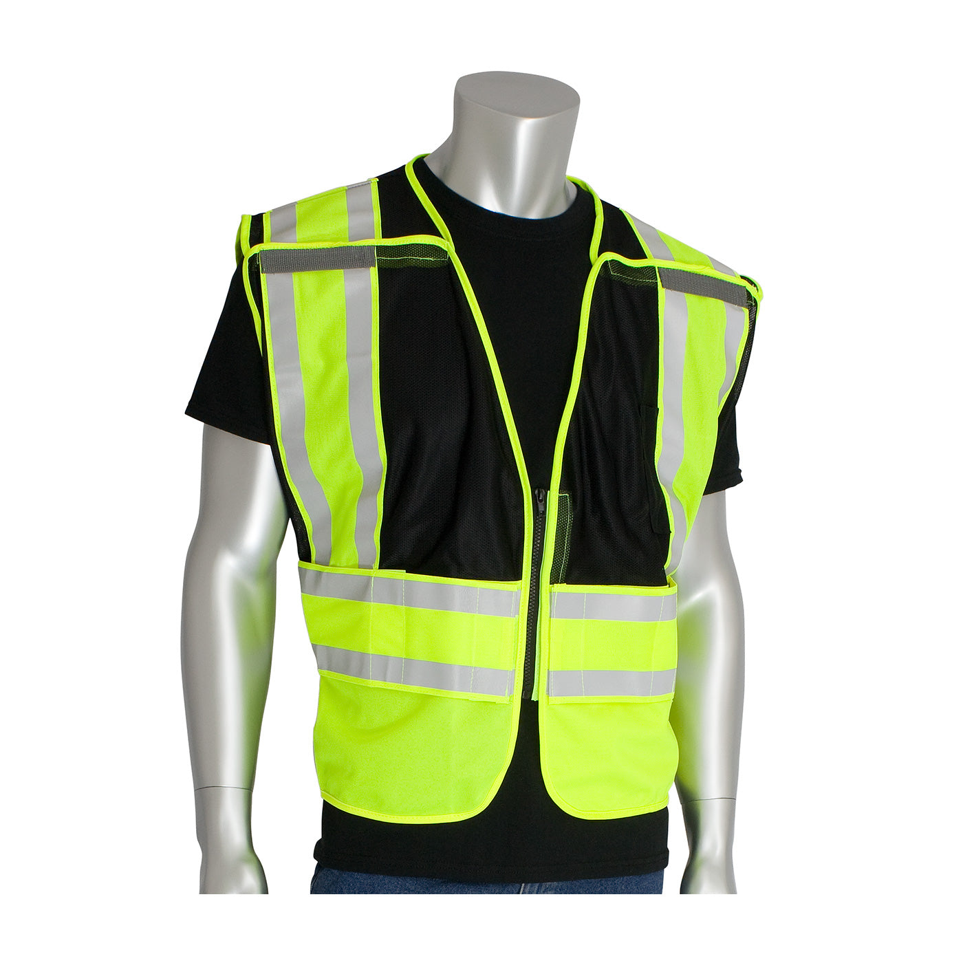 PIP 302-PSV-BLK-NL Public Safety Vest Mesh Black