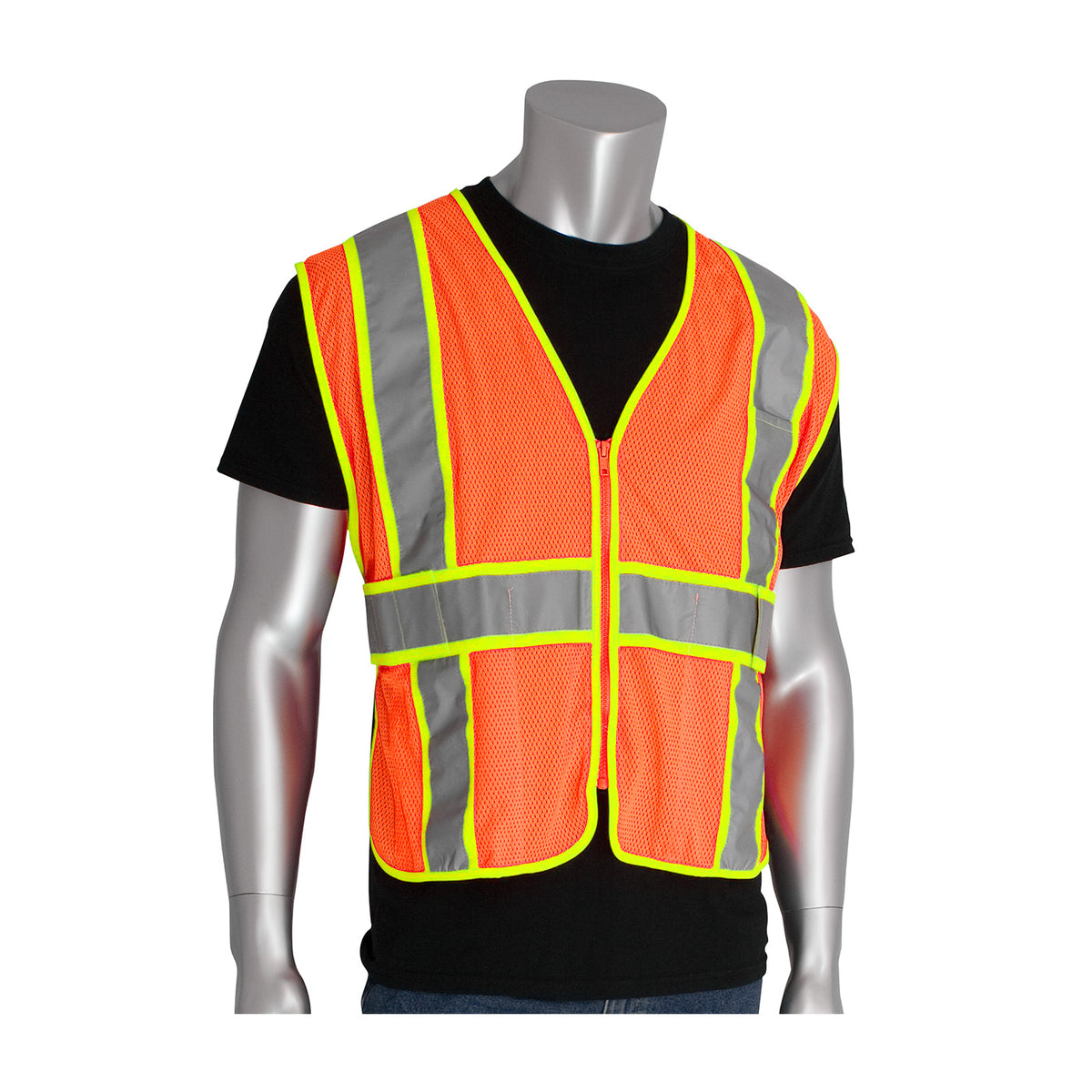 PIP 302-USV5 Hi-Vis Mesh Vest Polyester Expandable Two-Tone Hi-Vis Orange
