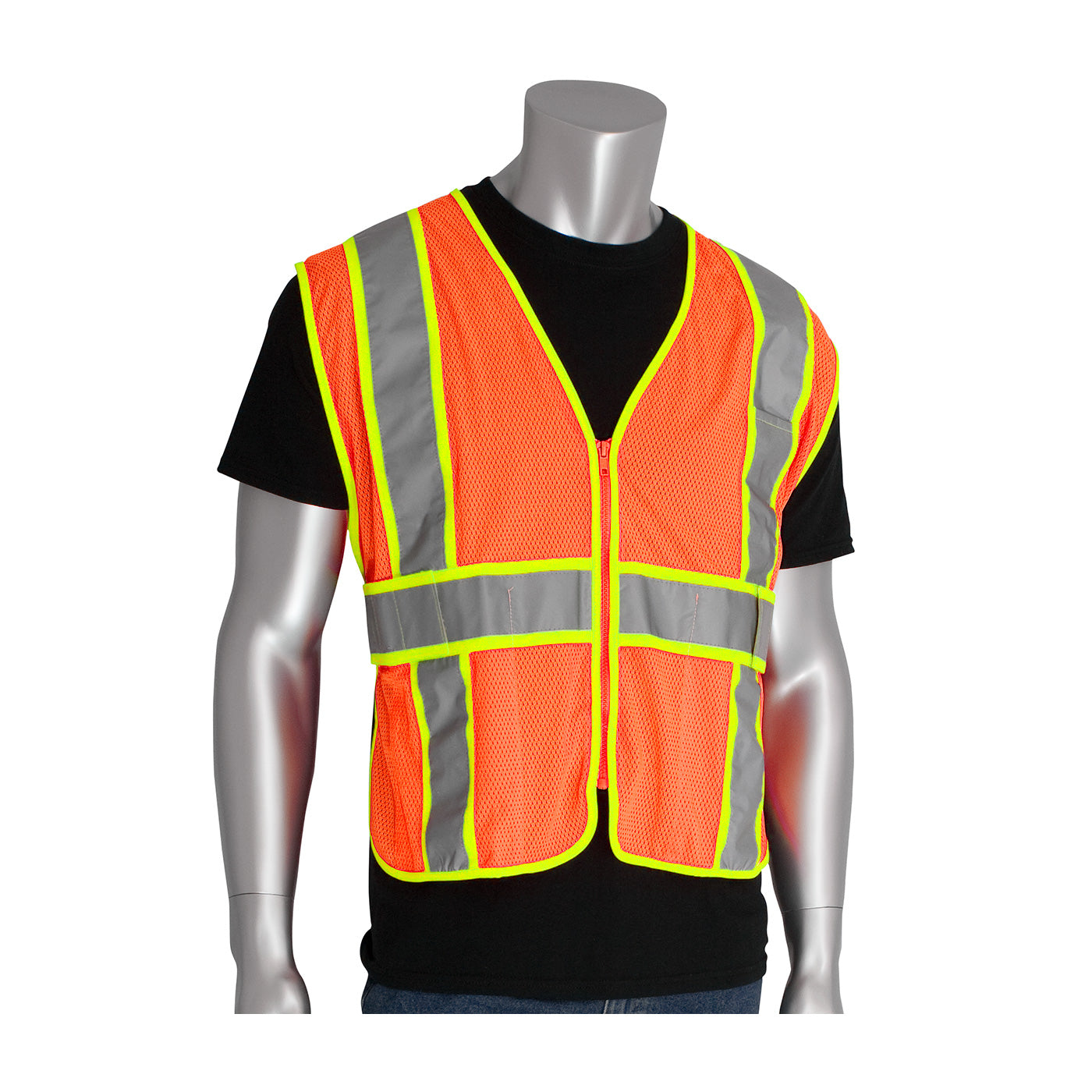 PIP 302-USV5 Hi-Vis Mesh Vest Polyester Expandable Two-Tone Hi-Vis Orange