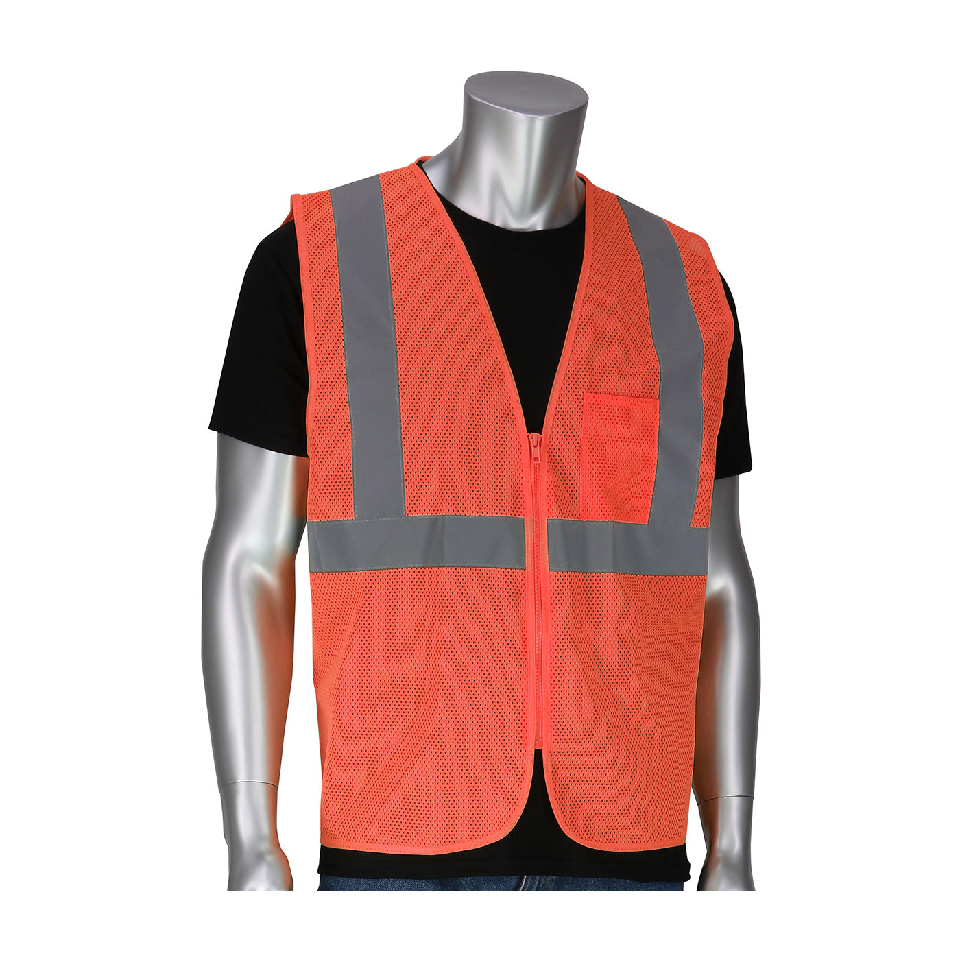 PIP 302-V100 Hi-Vis Mesh Vest Polyester Dual-Sized Value Hi-Vis Orange