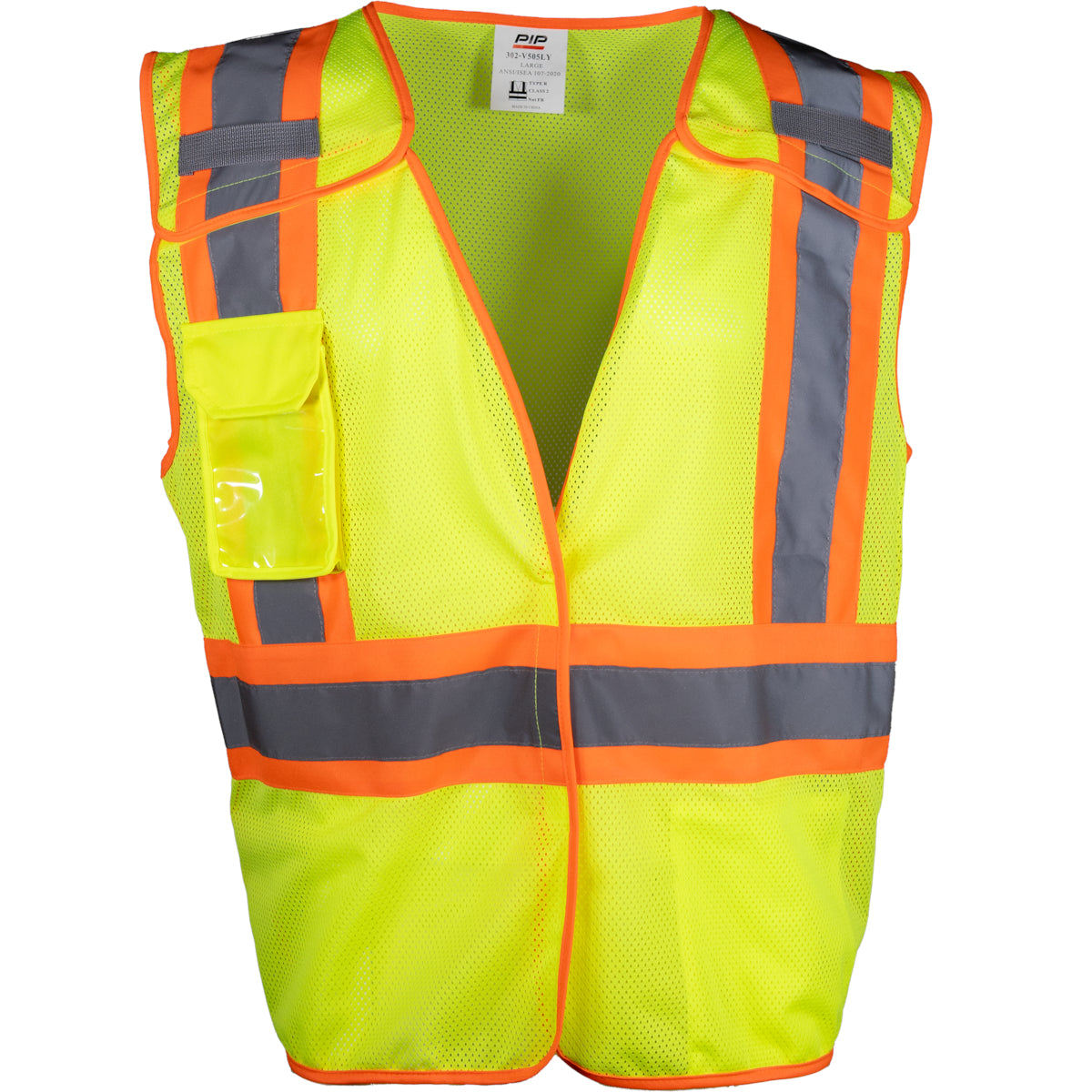 PIP 302-V505 Hi-Vis Breakaway Vest Polyester Two-Tone Hi-Vis Yellow