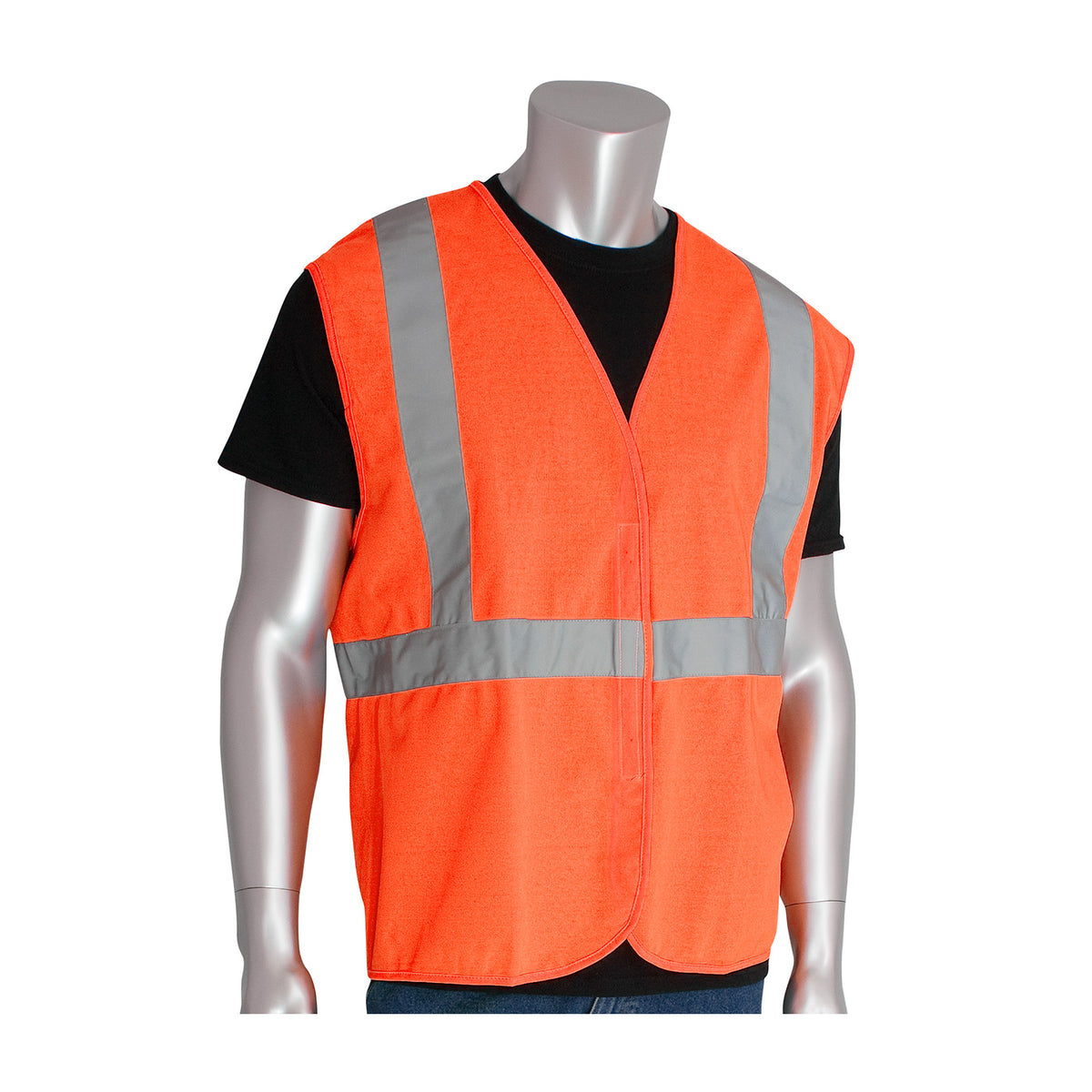 PIP 302-WCENG Hi-Vis Solid Vest Polyester Hook & Loop Hi-Vis Orange