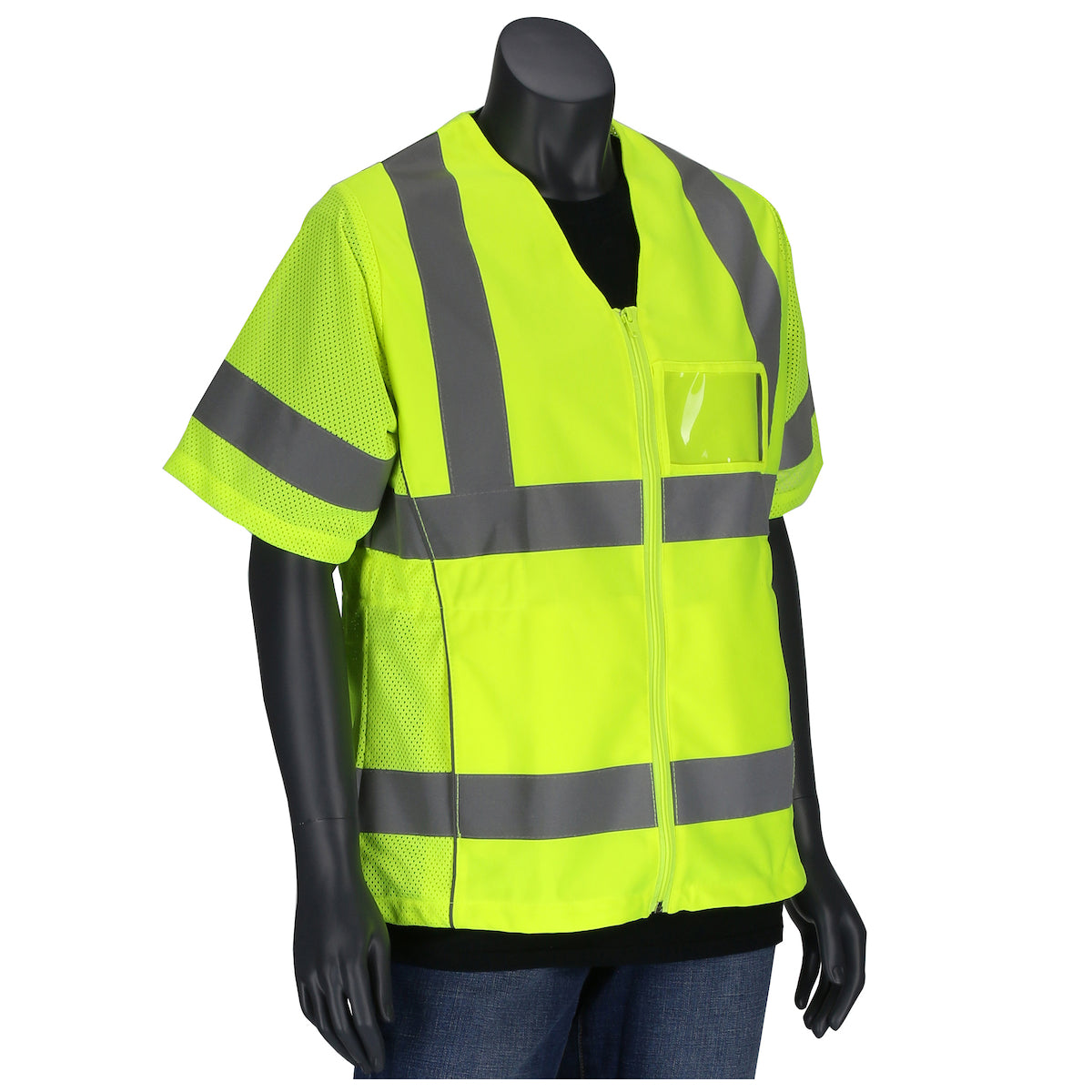 PIP 303-0313 Women's Hi-Vis Vest Solid/Mesh Adjustable Hi-Vis Yellow