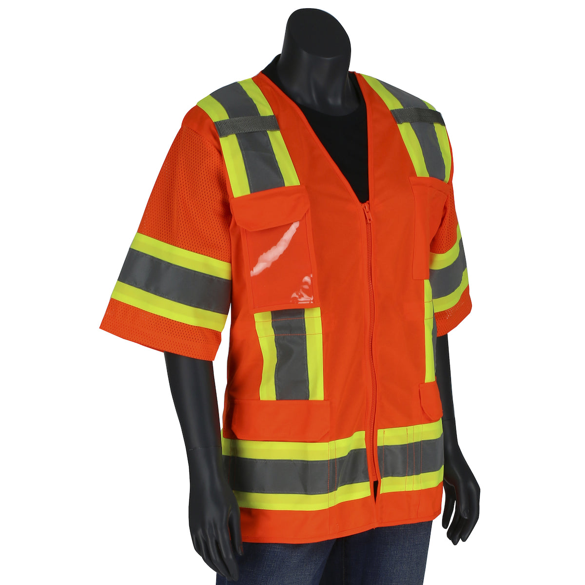 PIP 303-0513 Women's Hi-Vis Safety Vest Solid/Mesh Hi-Vis Orange