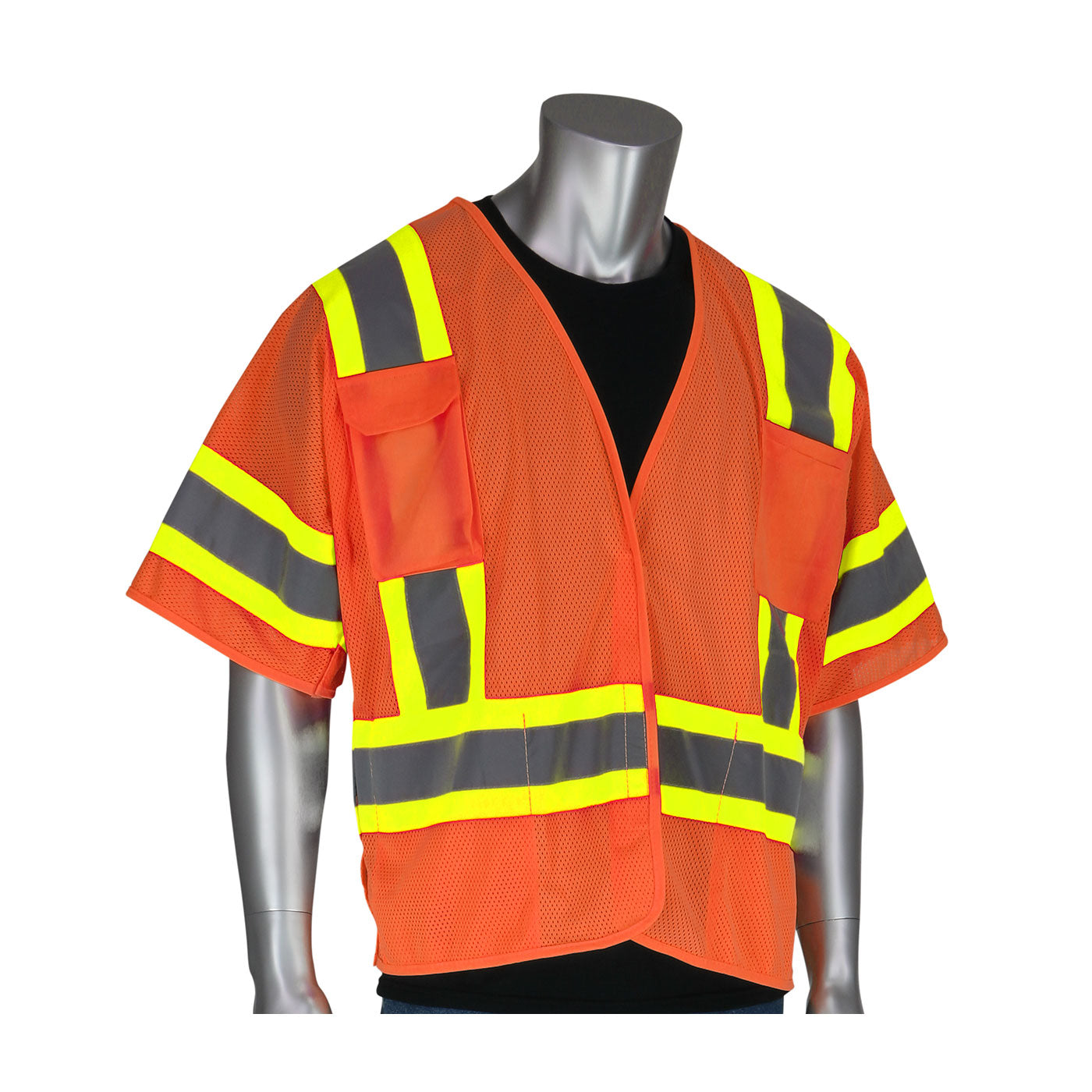 PIP 303-5PMTT Hi-Vis Breakaway Vest Polyester Mesh Orange