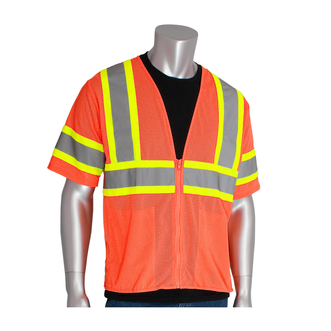 PIP 303-HSVP Hi-Vis Two-Tone Mesh Vest Polyester Orange