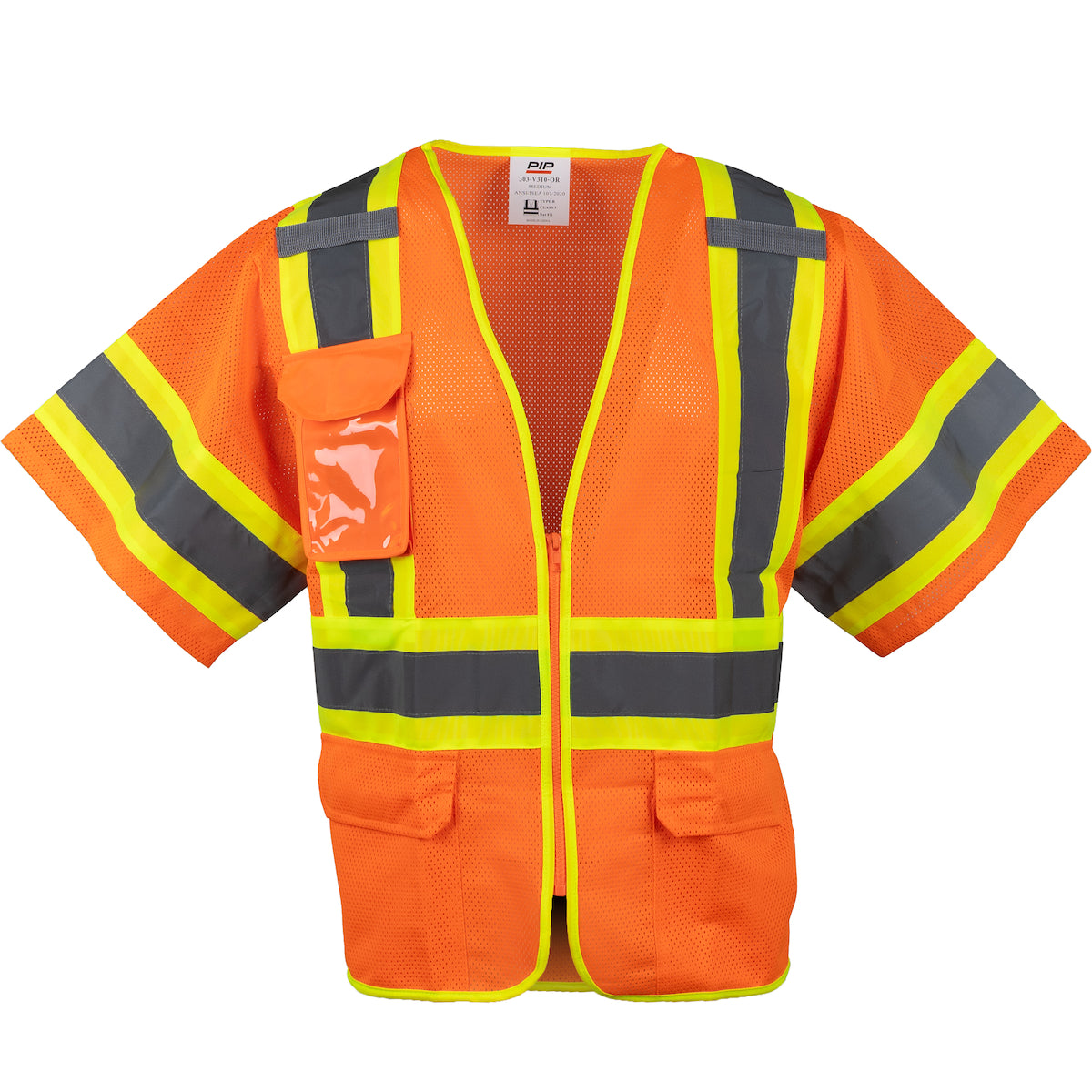 PIP 303-V310 Hi-Vis Safety Vest Polyester Mesh Two-Tone Hi-Vis Orange