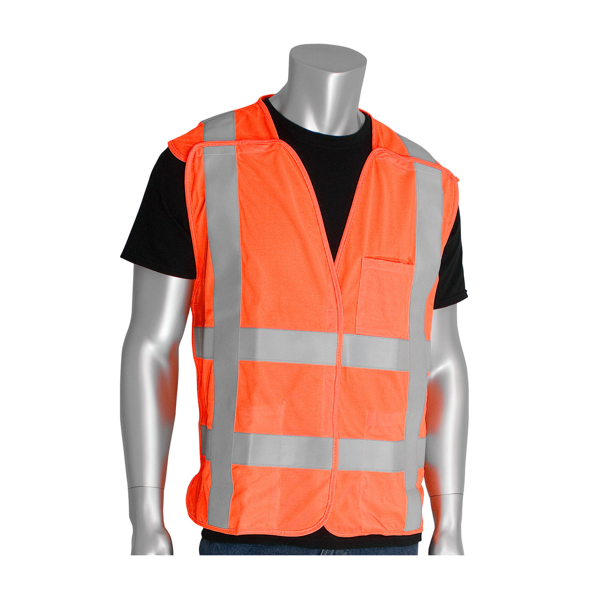 PIP 305-5PVFR FR Treated Vest Polyester Breakaway Hi-Vis Orange