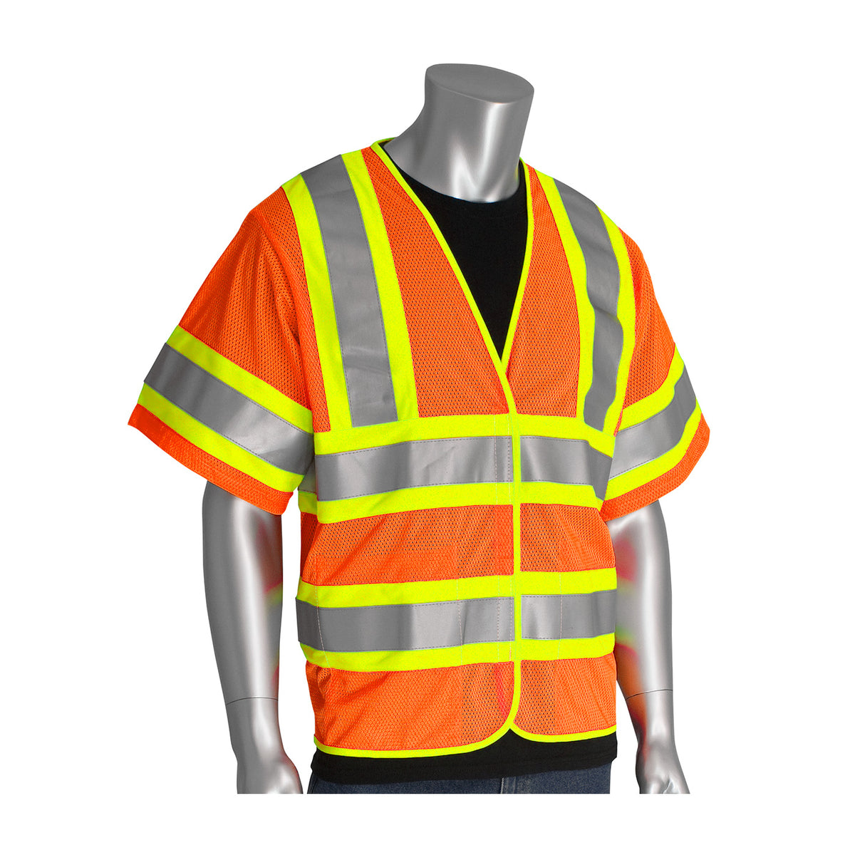 PIP 305-HSVPFR FR Treated Mesh Vest Two-Tone Hi-Vis Orange