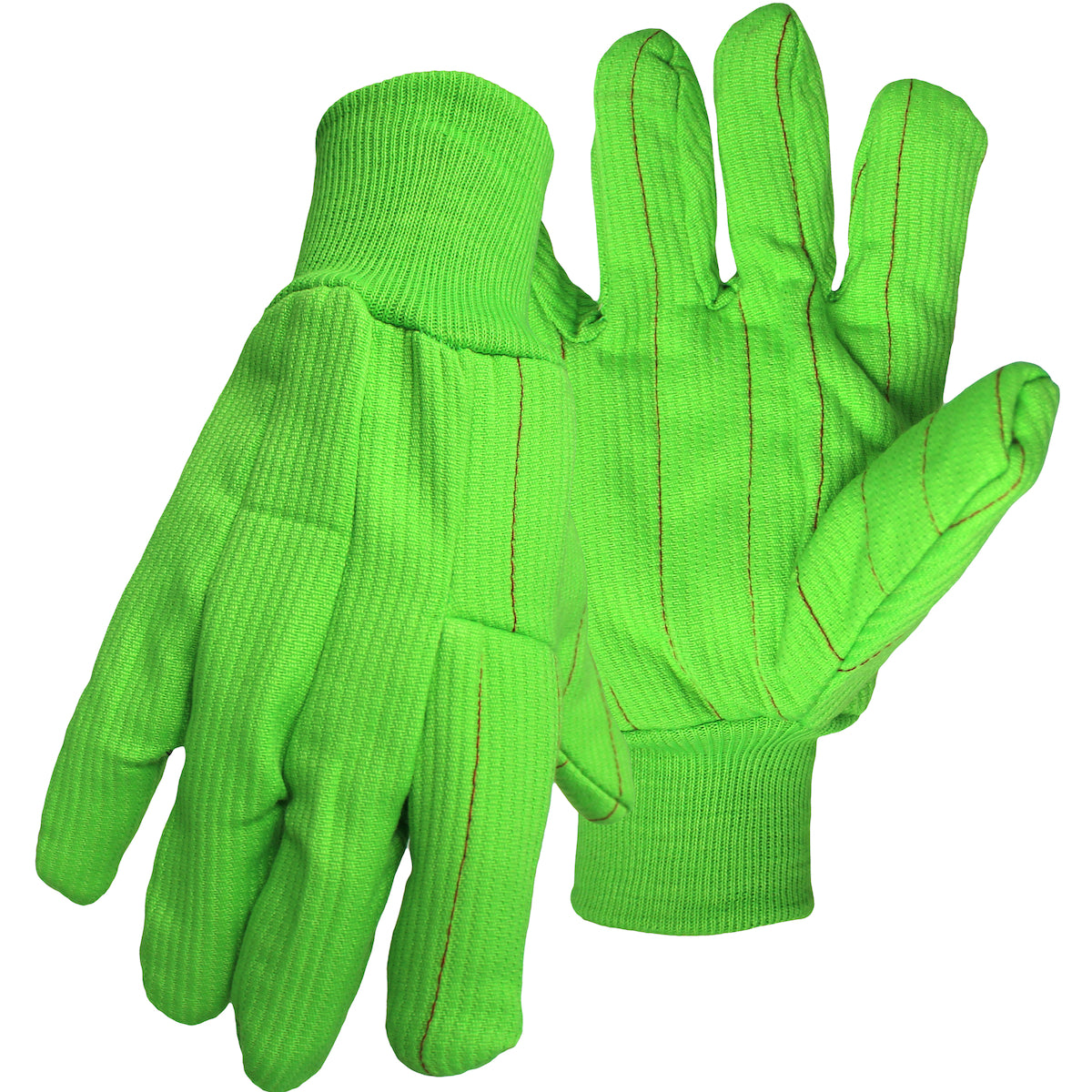 PIP 30PCN Fabric Work Gloves Hi-Vis Cotton Green